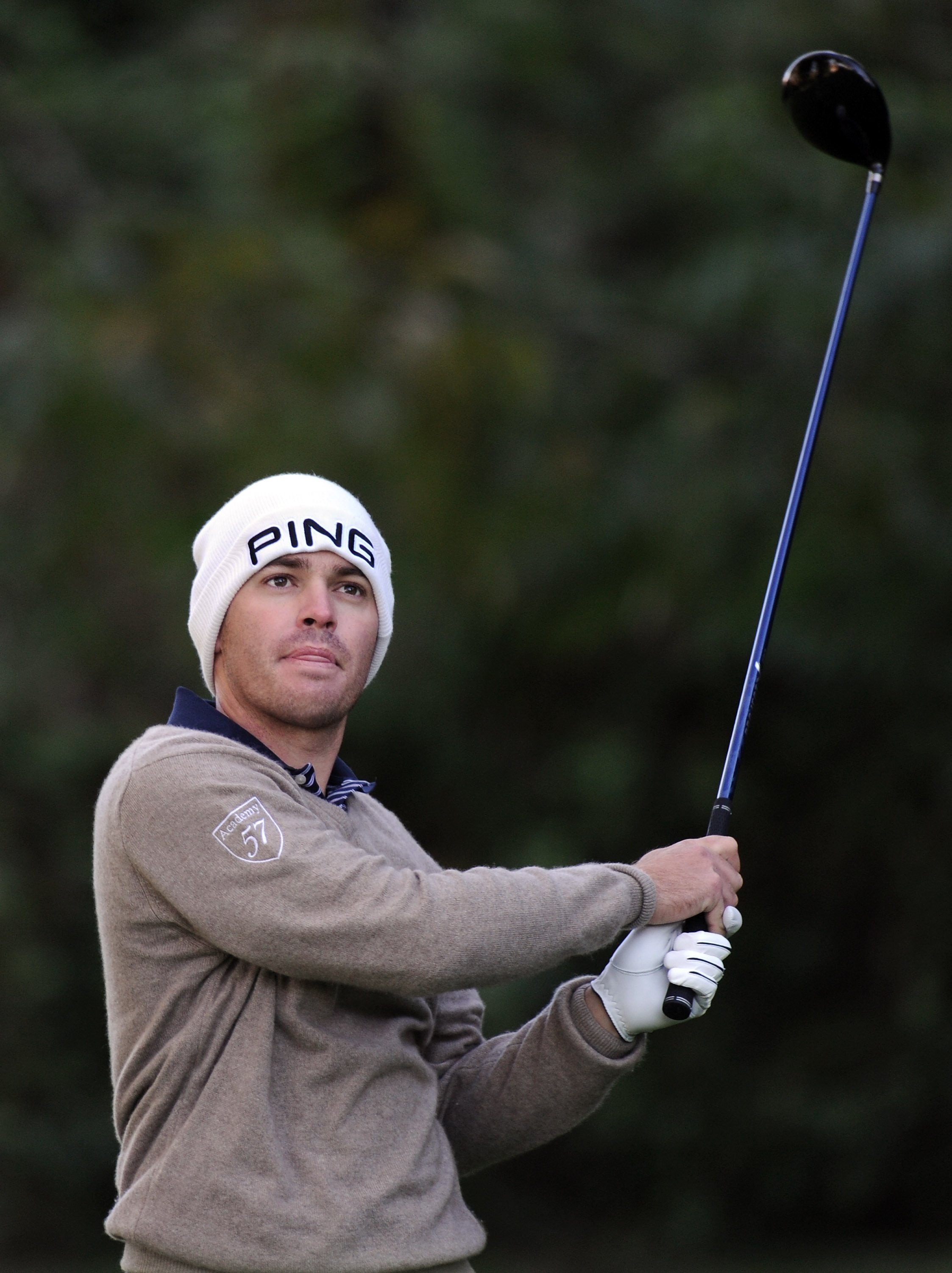 PACIFIC PALISADES, CA - FEBRUARY 17:  Louis Oosthuizen of South Africa watches his tee shot on the 12th hole during the first round of the Northern Trust Open at the Riviera Country Club on February 17, 2011 in Pacific Palisades, California.  (Photo by Ha