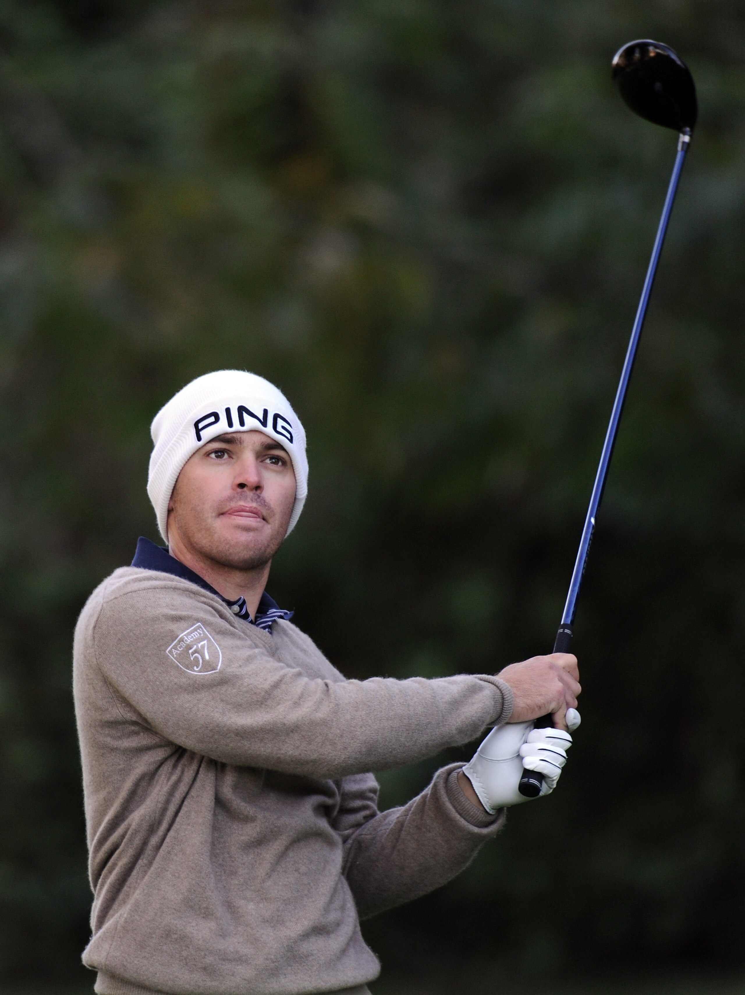 PACIFIC PALISADES, CA - FEBRUARY 17:  Louis Oosthuizen of South Africa watches his tee shot on the 12th hole during the first round of the Northern Trust Open at the Riviera Country Club on February 17, 2011 in Pacific Palisades, California.  (Photo by Ha