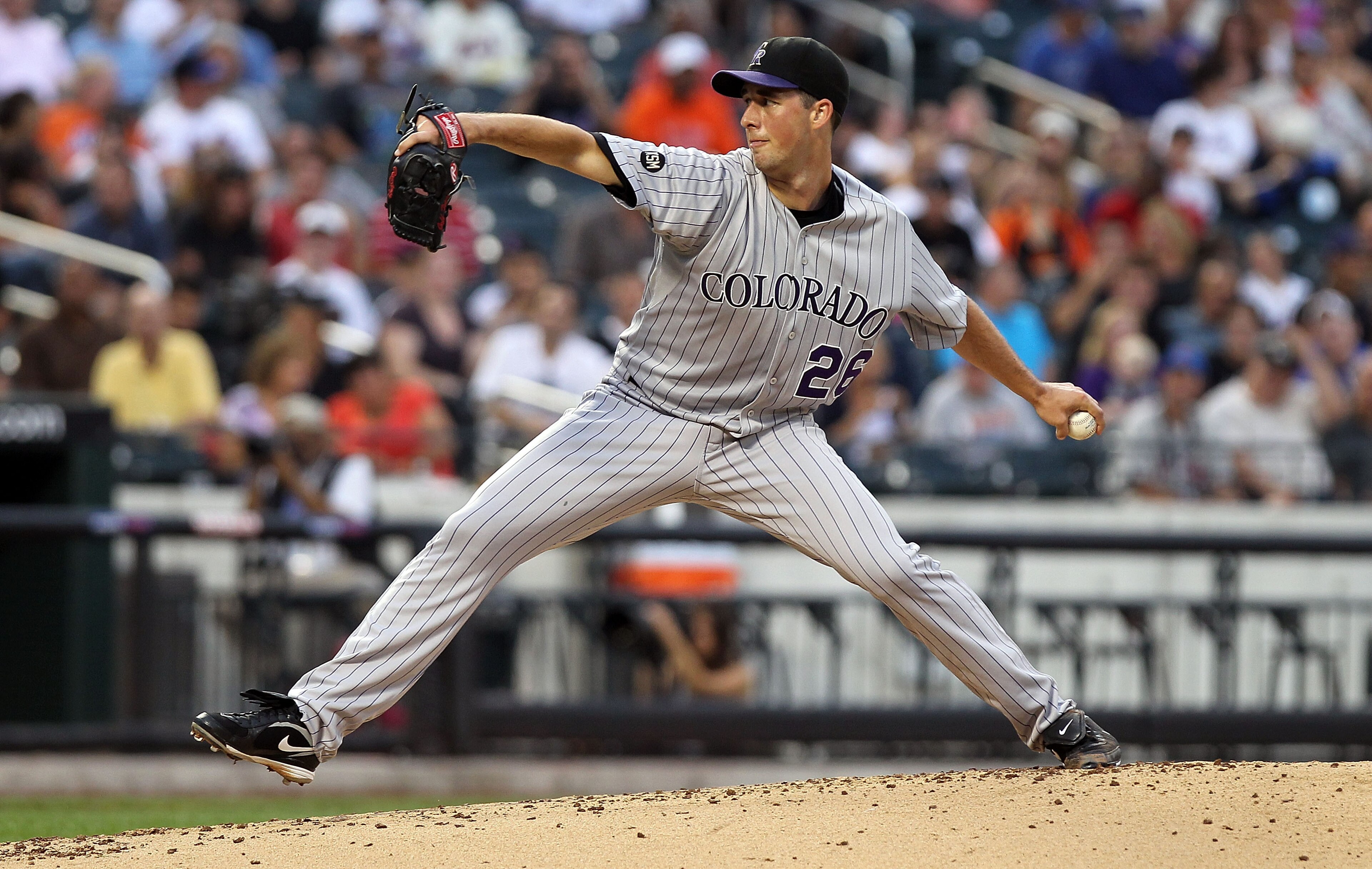 NEW YORK - AUGUST 11: Jeff Francis #26 of the Colorado Rockies pitches against the New York Mets at Citi Field on August 11, 2010 in the Flushing neighborhood of the Queens borough of New York City. (Photo by Nick Laham/Getty Images) NEW YORK - AUGUST 11: Jeff Francis #26 of the Colorado Rockies pitches against the New York Mets at Citi Field on August 11, 2010 in the Flushing neighborhood of the Queens borough of New York City. (Photo by Nick Laham/Getty Images)