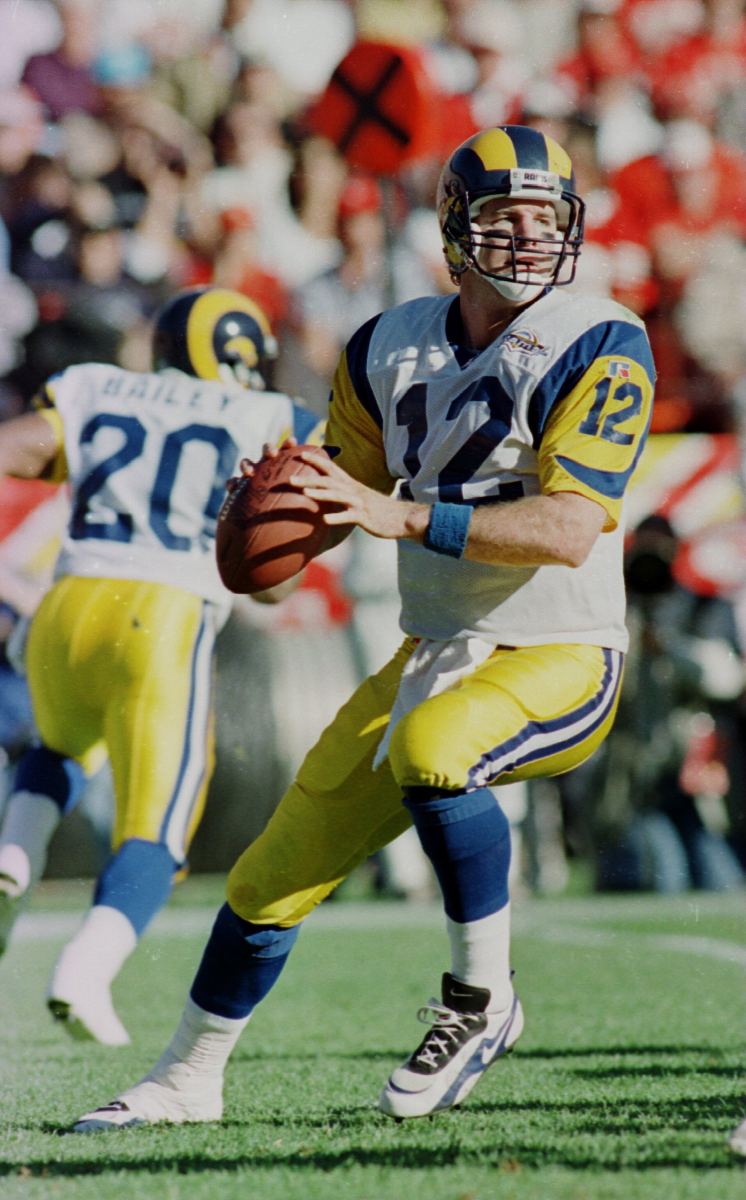 File Picture:  26 Nov 1995:  Chris Miller #12 of the St Louis Rams prepares to pass in the Rams 41-13 defeat against the San Francisco 49ers at 3Com Park in San Francisco, California. Miller was reportedly released by the Rams on March 11 after failing a