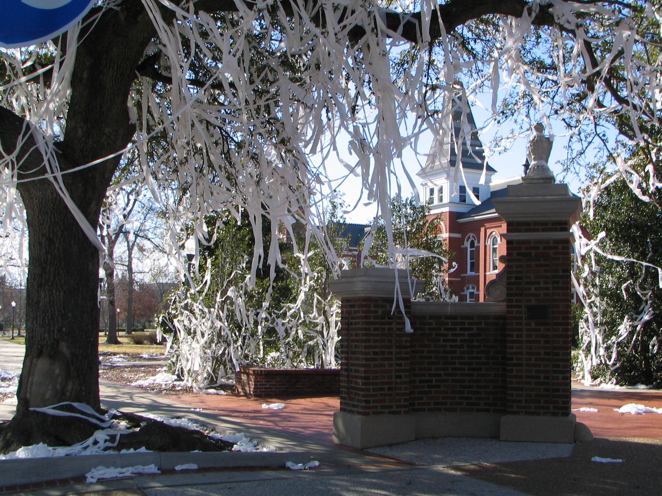Ok, it's a goofy tradition, but still. If somebody did something like this to us, I'd be po'd.