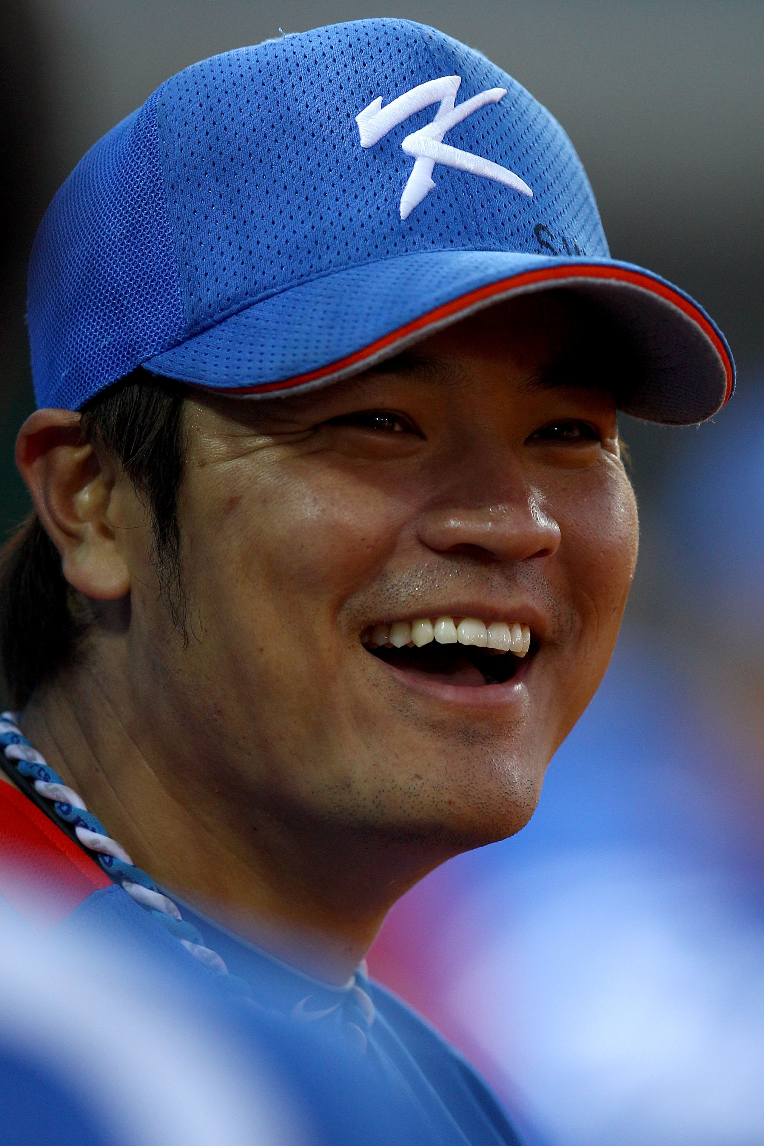 GUANGZHOU, CHINA - NOVEMBER 19: Shin-soo Choo #17 of South Korea smiles before taking on Chinese Taipei during the gold medal baseball game at Aoti Baseball Field 1 during day seven of the 16th Asian Games Guangzhou 2010 on November 19, 2010 in Guangzhou GUANGZHOU, CHINA - NOVEMBER 19: Shin-soo Choo #17 of South Korea smiles before taking on Chinese Taipei during the gold medal baseball game at Aoti Baseball Field 1 during day seven of the 16th Asian Games Guangzhou 2010 on November 19, 2010 in Guangzhou