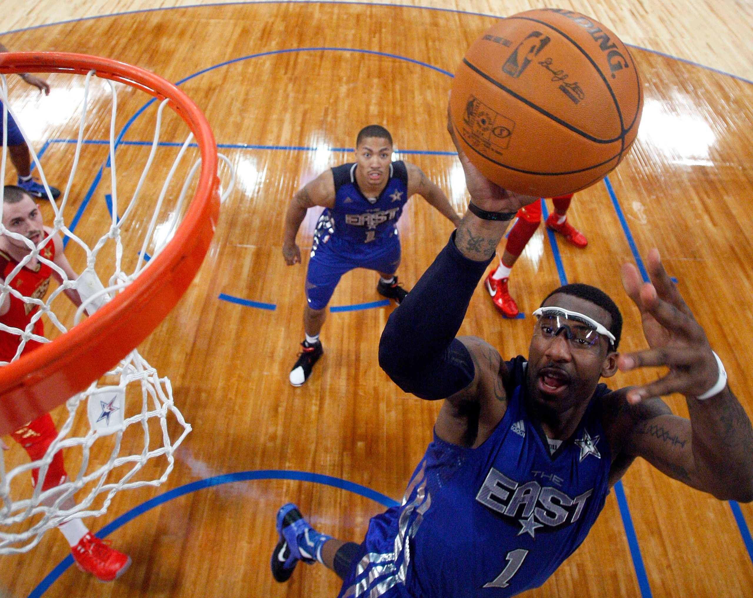 LOS ANGELES, CA - FEBRUARY 20:  Amare Stoudemire #1 of the New York Knicks and the Eastern Conference goes up for a shot in the lane in the 2011 NBA All-Star Game at Staples Center on February 20, 2011 in Los Angeles, California. NOTE TO USER: User expres