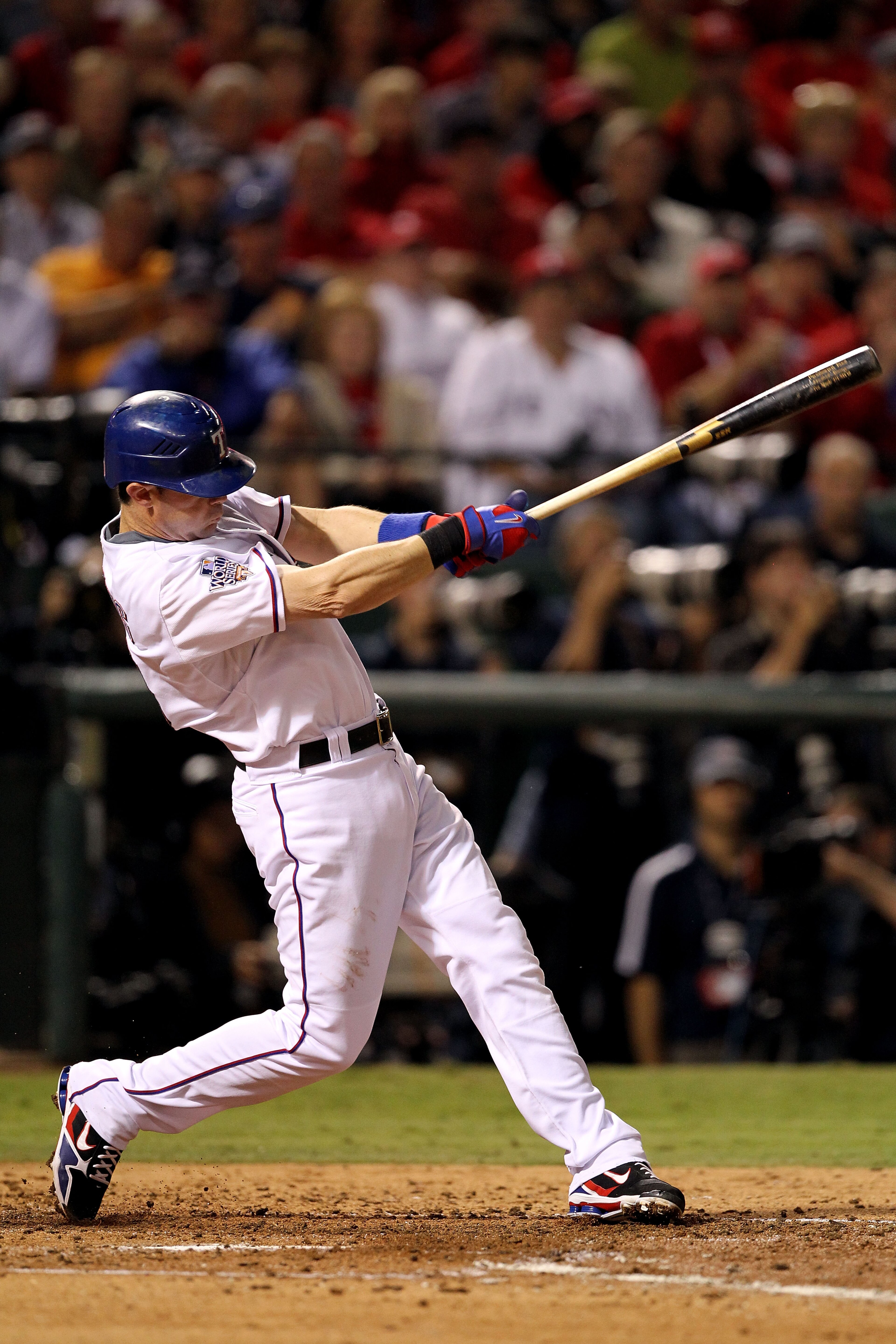 ARLINGTON, TX - NOVEMBER 01: Michael Young #10 of the Texas Rangers bats against the San Francisco Giants in Game Five of the 2010 MLB World Series at Rangers Ballpark in Arlington on November 1, 2010 in Arlington, Texas. (Photo by Ronald Martinez/Getty ARLINGTON, TX - NOVEMBER 01: Michael Young #10 of the Texas Rangers bats against the San Francisco Giants in Game Five of the 2010 MLB World Series at Rangers Ballpark in Arlington on November 1, 2010 in Arlington, Texas. (Photo by Ronald Martinez/Getty