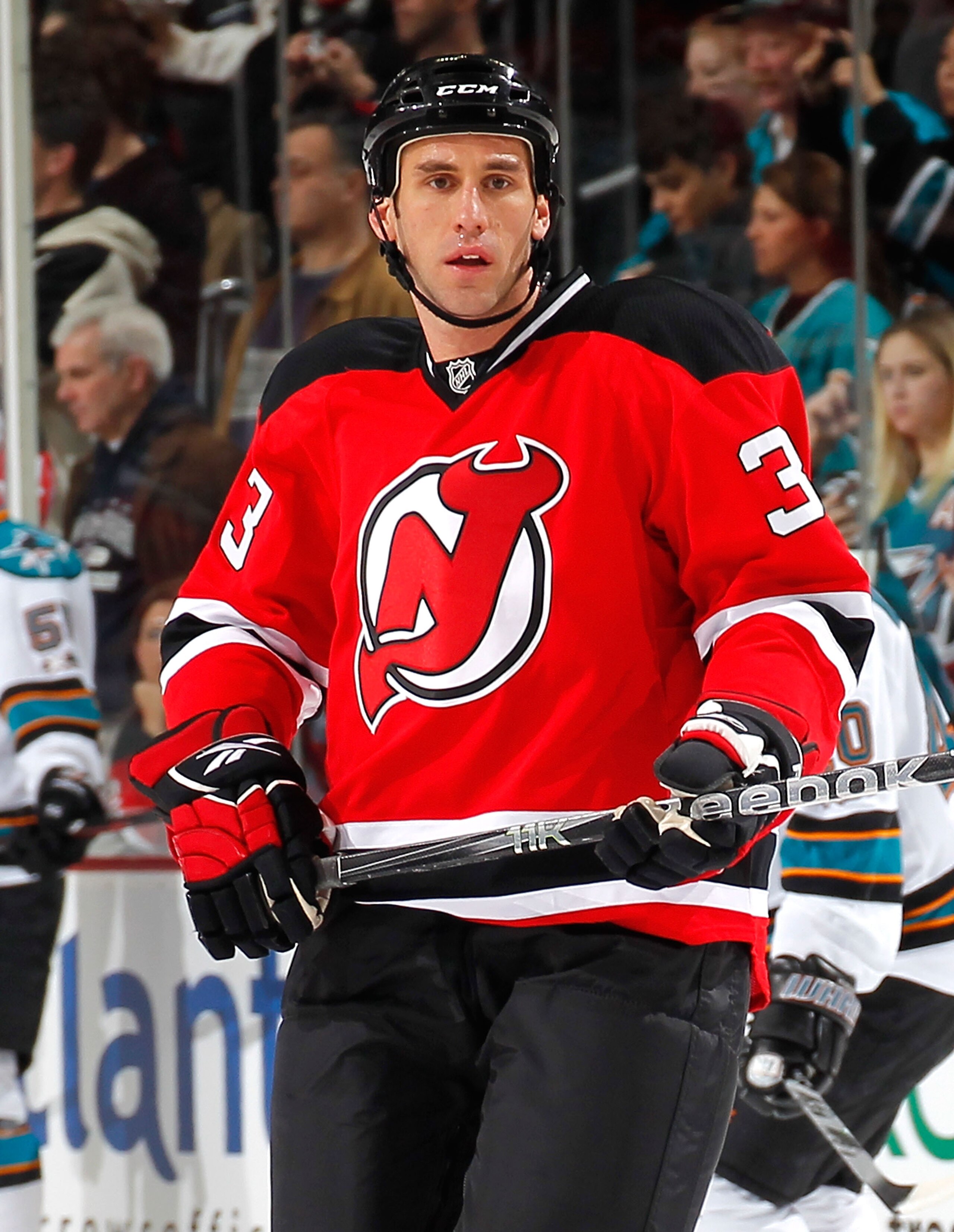 NEWARK, NJ - FEBRUARY 11: Jay Leach #33 of the New Jersey Devils during warmups as he practiced but did not play in an NHL hockey game against the San Jose Sharks on February 11, 2011 at the Prudential Center in Newark, New Jersey. (Photo by Paul Bereswil NEWARK, NJ - FEBRUARY 11: Jay Leach #33 of the New Jersey Devils during warmups as he practiced but did not play in an NHL hockey game against the San Jose Sharks on February 11, 2011 at the Prudential Center in Newark, New Jersey. (Photo by Paul Bereswil