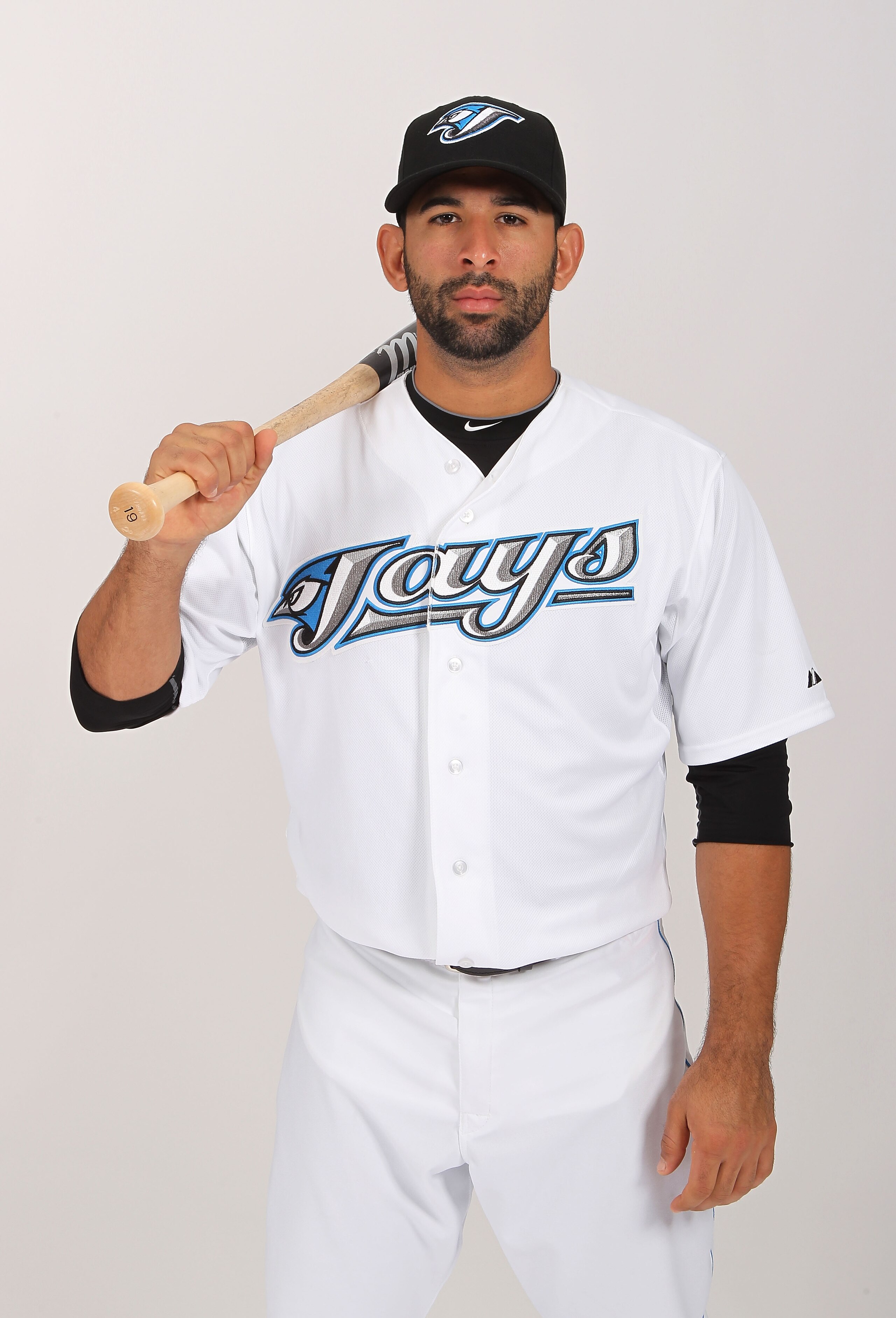 DUNEDIN, FL - FEBRUARY 20:  Jose Bautista #19 of the Toronto Blue Jays poses during photo day at Florida Auto Exchange Stadium on February 20, 2011 in Dunedin, Florida.  (Photo by Nick Laham/Getty Images)