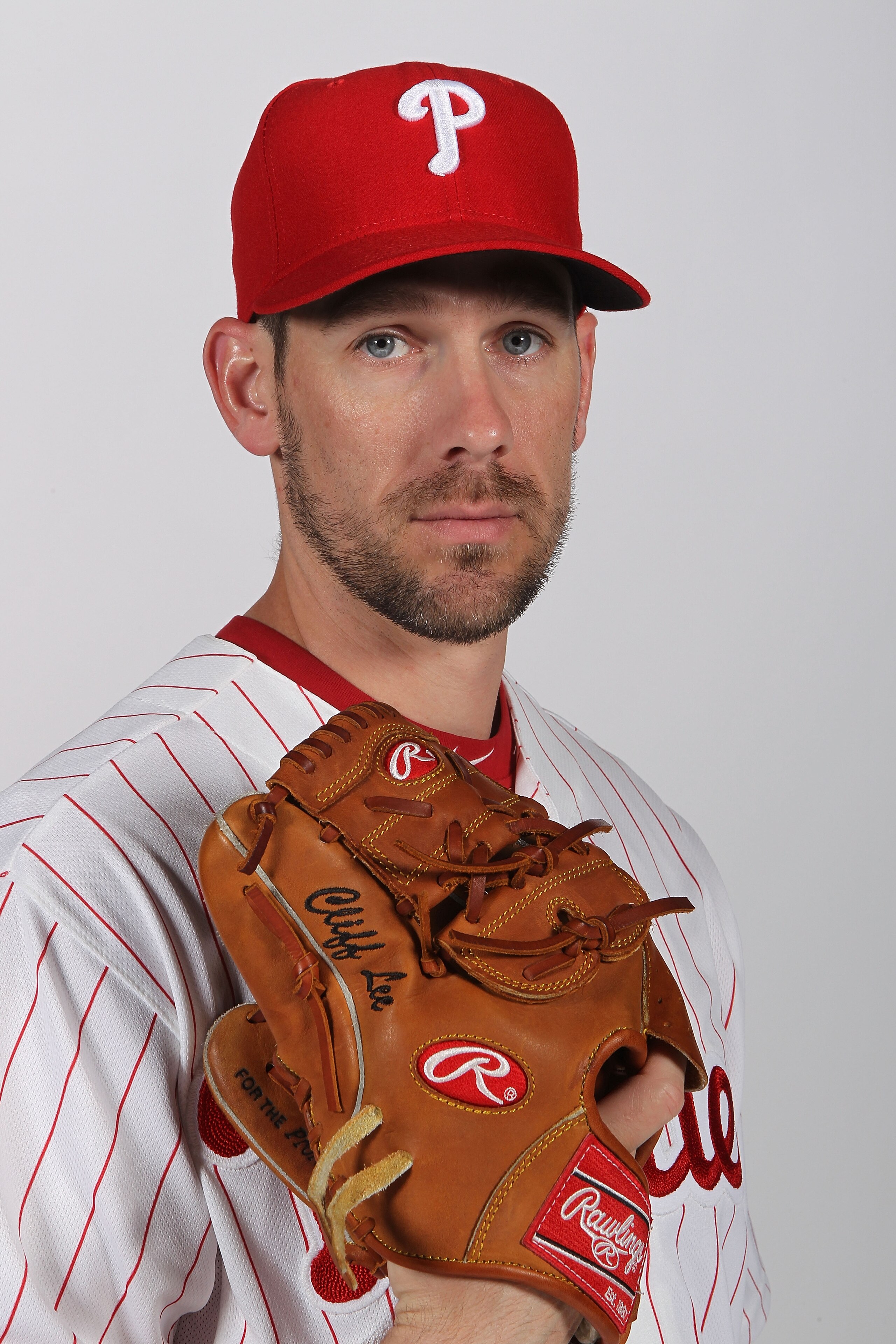 CLEARWATER, FL - FEBRUARY 22: Cliff Lee #33 of the Philadelphia Phillies poses for a photo during Spring Training Media Photo Day at Bright House Networks Field on February 22, 2011 in Clearwater, Florida.  (Photo by Nick Laham/Getty Images)