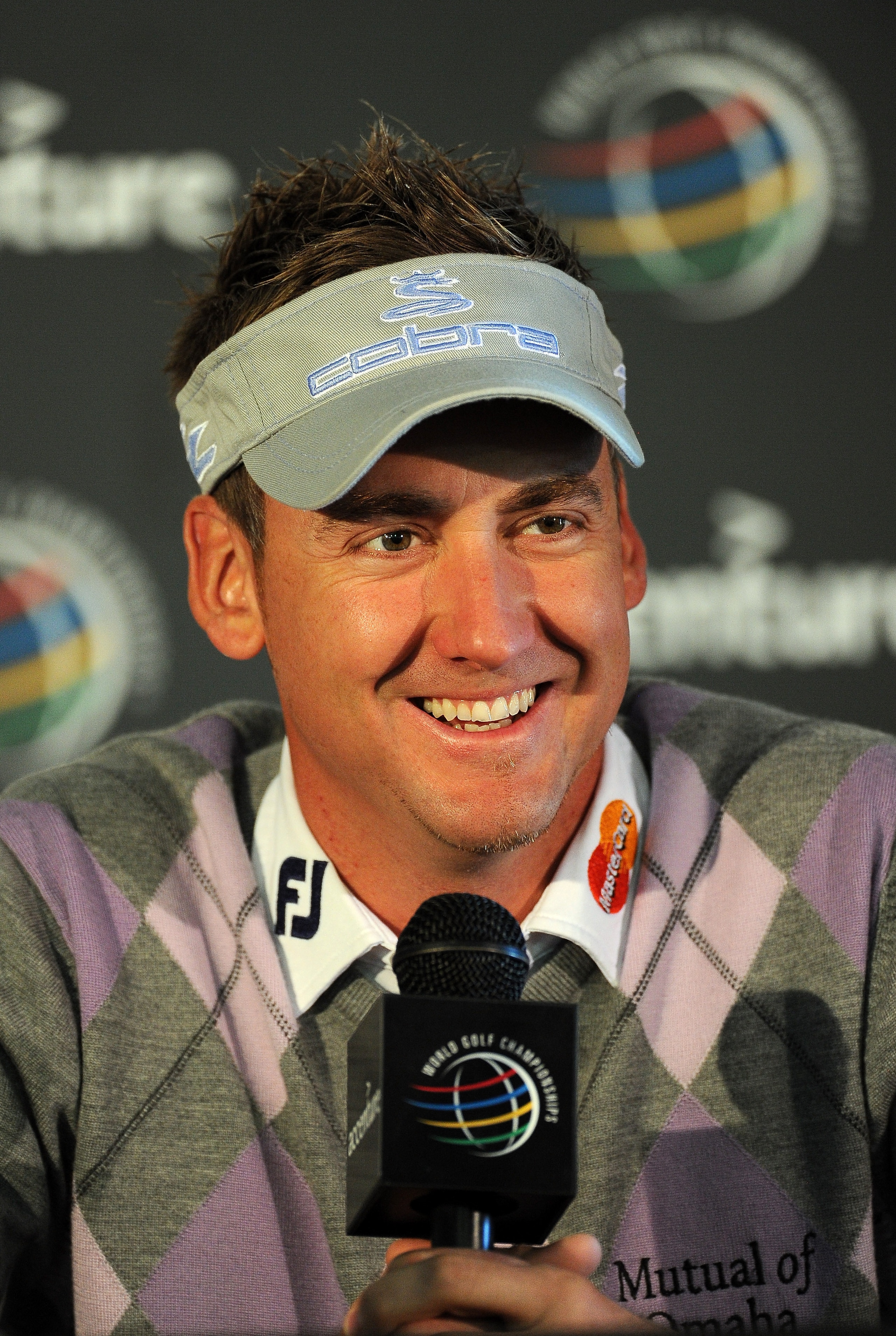 MARANA, AZ - FEBRUARY 22:  Ian Poulter of England addresses the media during his press conference prior to the start of the World Golf Championships-Accenture Match Play Championship held at The Ritz-Carlton Golf Club, Dove Mountain on February 22, 2011 i