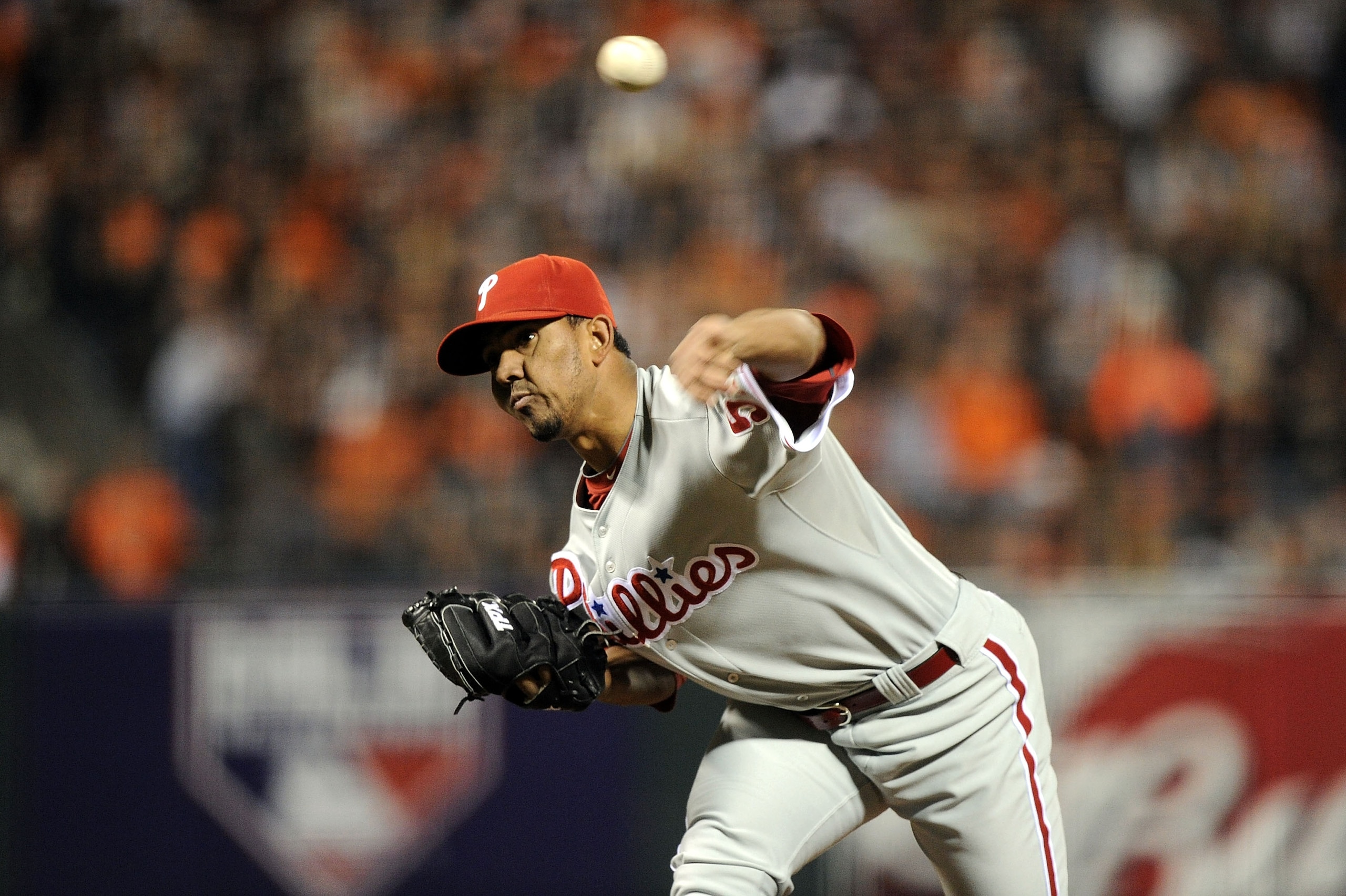 SAN FRANCISCO - OCTOBER 20:  Antonio Bastardo #58 of the Philadelphia Phillies throws a pitch against the San Francisco Giants in the seventh inning of Game Four of the NLCS during the 2010 MLB Playoffs at AT&T Park on October 20, 2010 in San Francisco, C