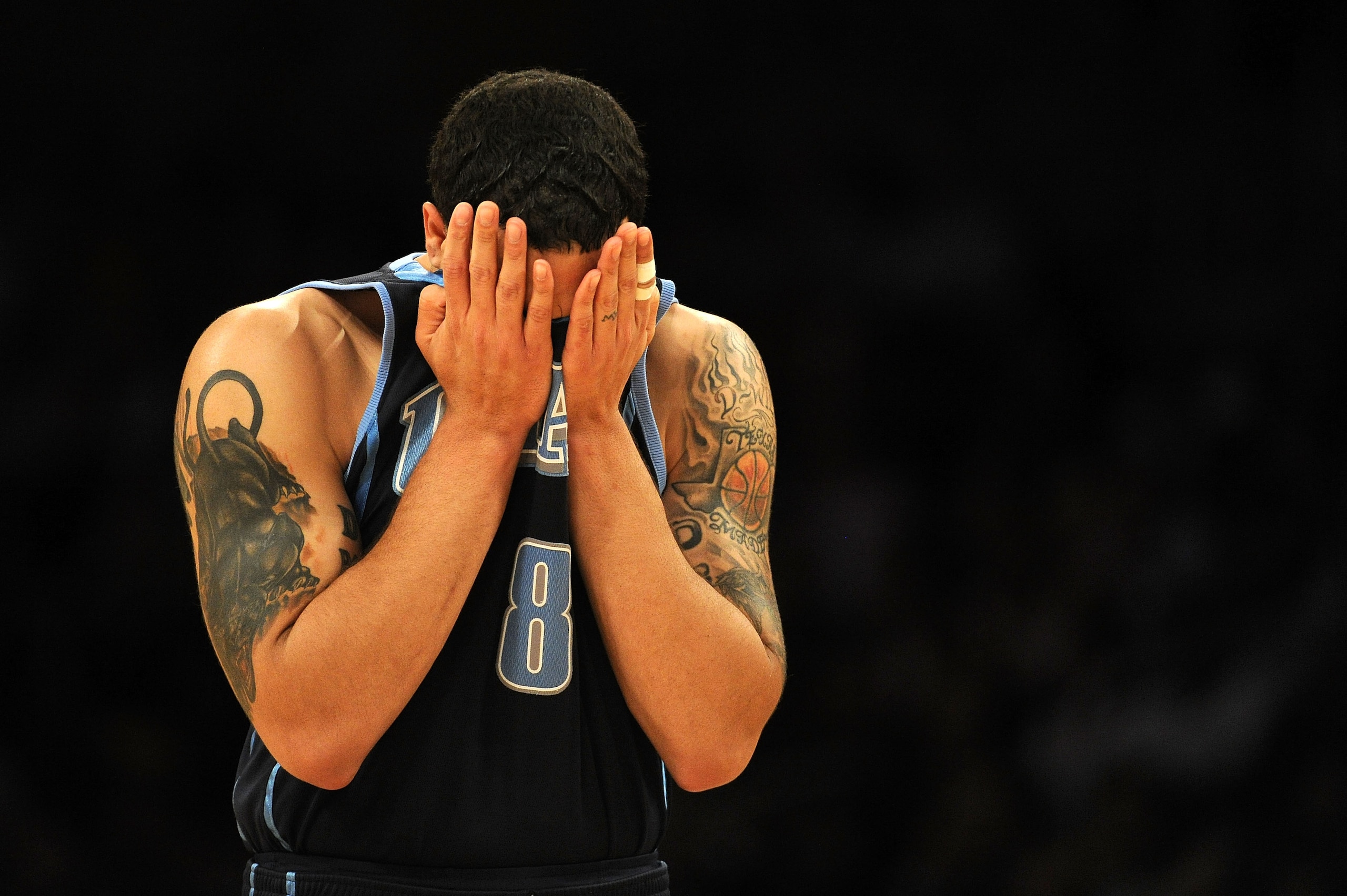 LOS ANGELES, CA - MAY 04:  Deron Williams #5 of the Utah Jazz reacts in the second quarter while taking on the Los Angeles Lakers during Game Two of the Western Conference Semifinals of the 2010 NBA Playoffs at Staples Center on May 4, 2010 in Los Angeles