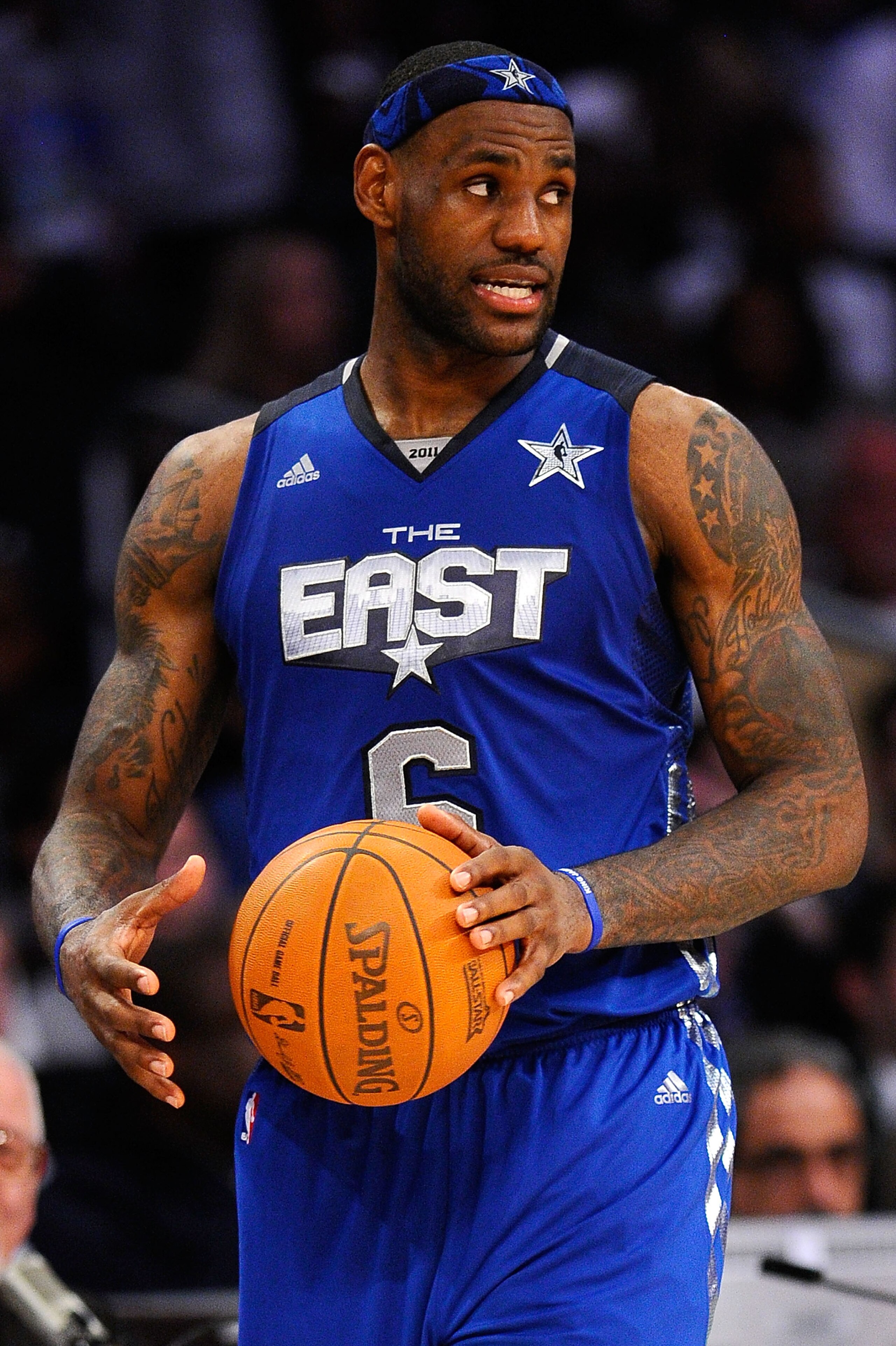 LOS ANGELES, CA - FEBRUARY 20:  LeBron James #6 of the Miami Heat and the Eastern Conference looks on in the 2011 NBA All-Star Game at Staples Center on February 20, 2011 in Los Angeles, California. NOTE TO USER: User expressly acknowledges and agrees tha