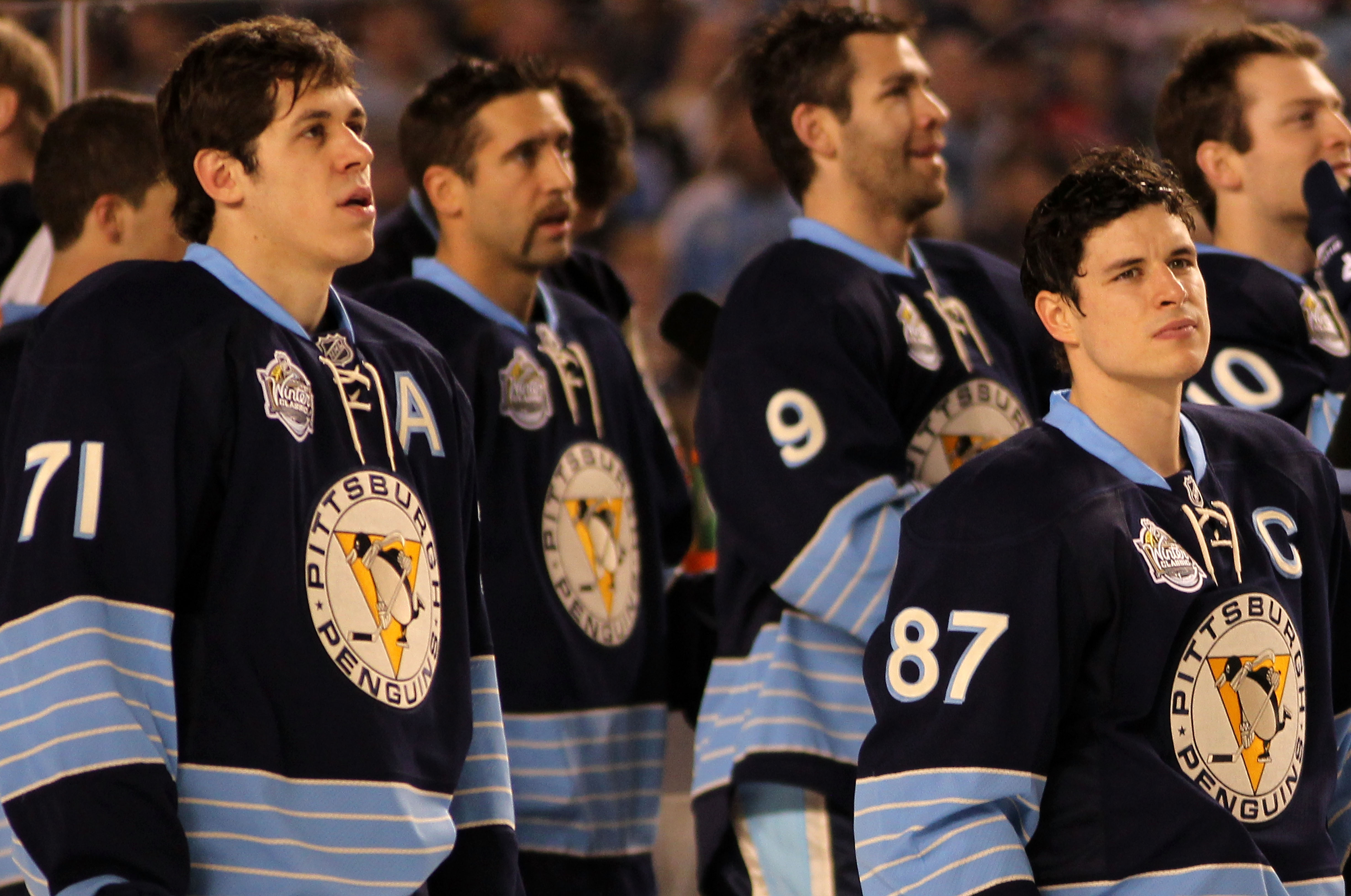 2011 Pittsburgh Penguins NHL Winter Classic Pre-Game Warm-Up Worn Jerseys 