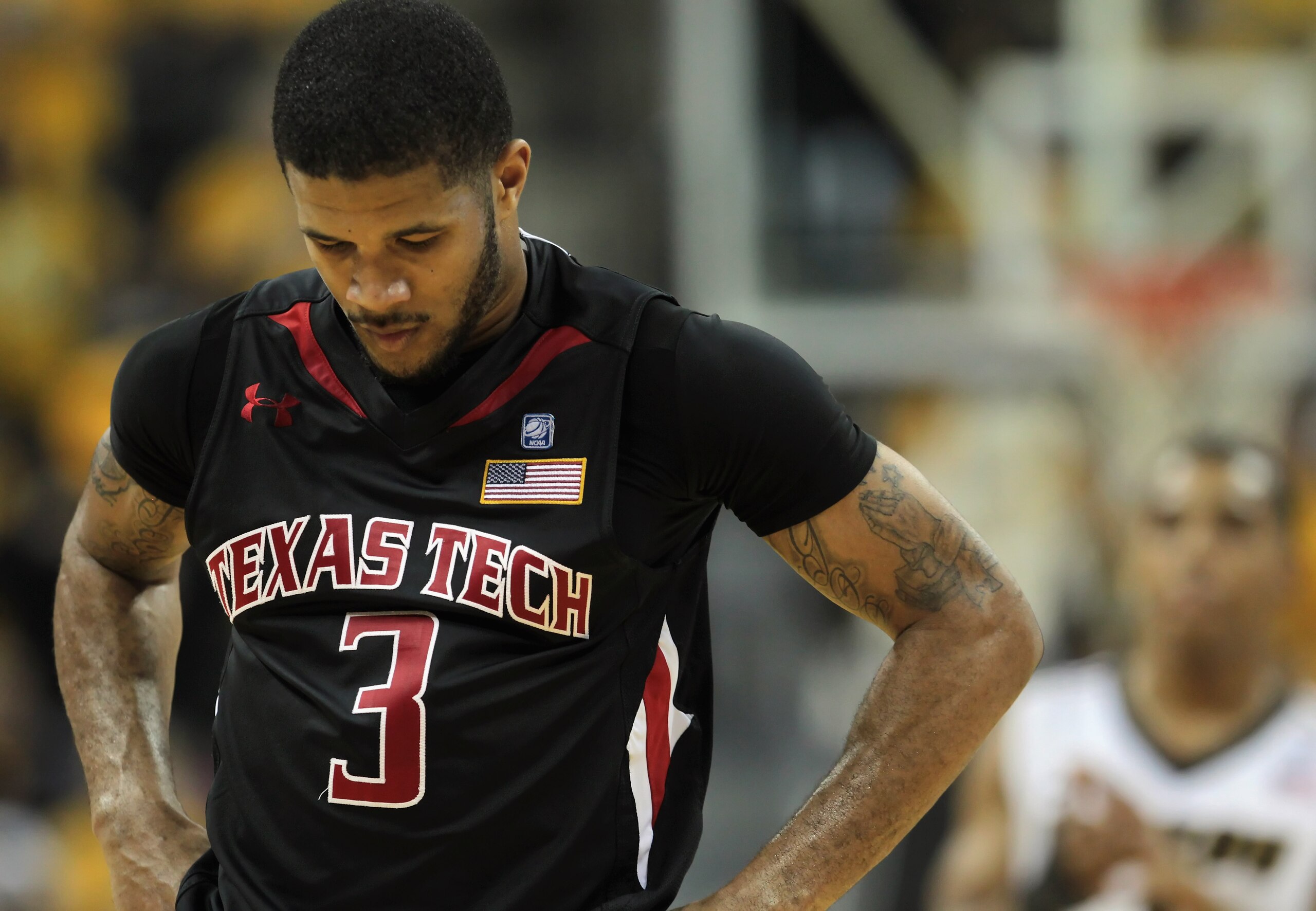 COLUMBIA, MO - FEBRUARY 15:  Javarez Willis #3 of the Texas Tech Red Raiders hangs his head in the final seconds of the game against the Missouri Tigers on February 15, 2011 at Mizzou Arena in Columbia, Missouri.  (Photo by Jamie Squire/Getty Images)