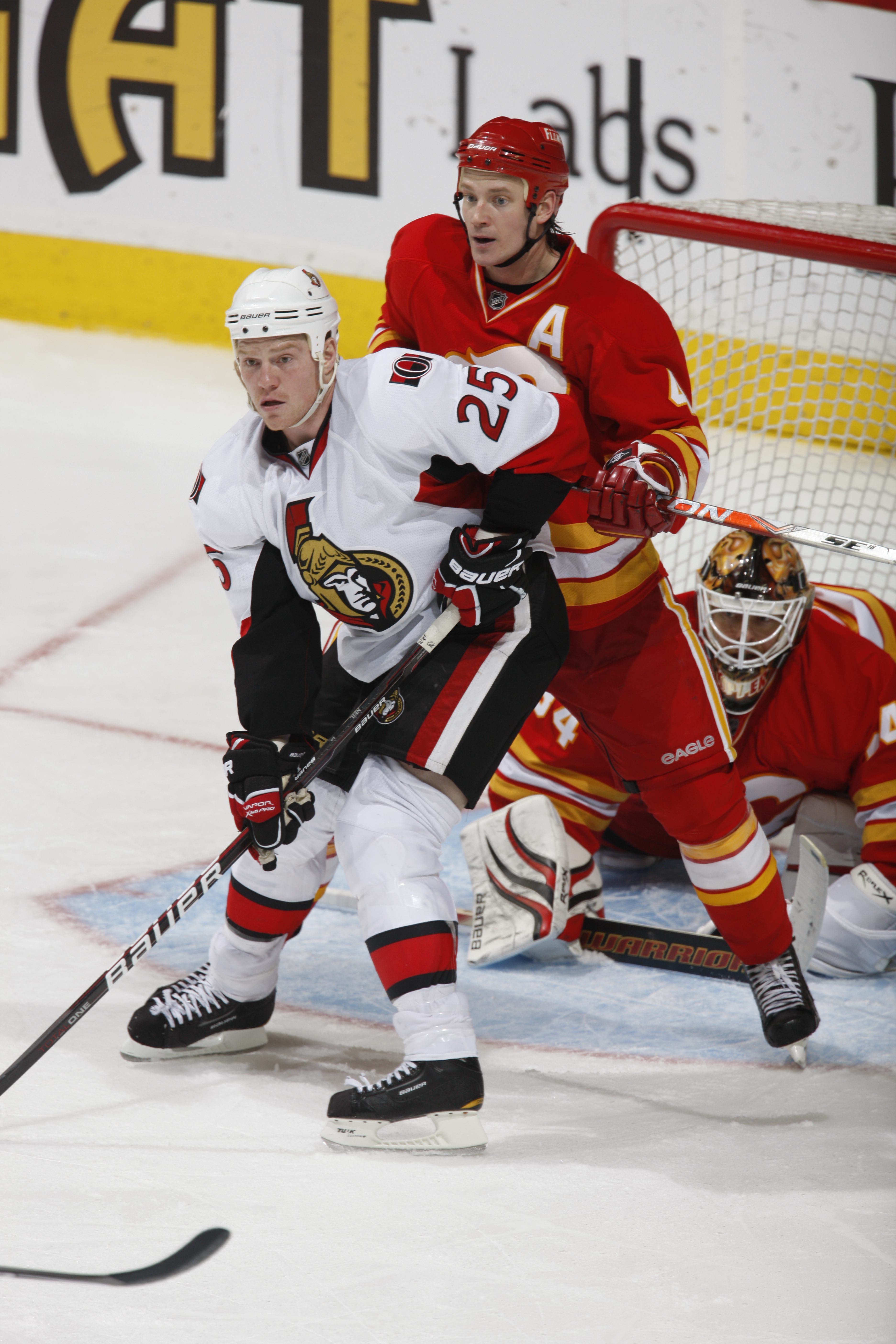 CALGARY, CANADA - FEBRUARY 9: Chris Neil #25 of the Ottawa Senators during the game against the Calgary Flames on February 9, 2011 at Scotiabank Saddledome in Calgary, Alberta, Canada. (Photo by Dale MacMillan/Getty Images)