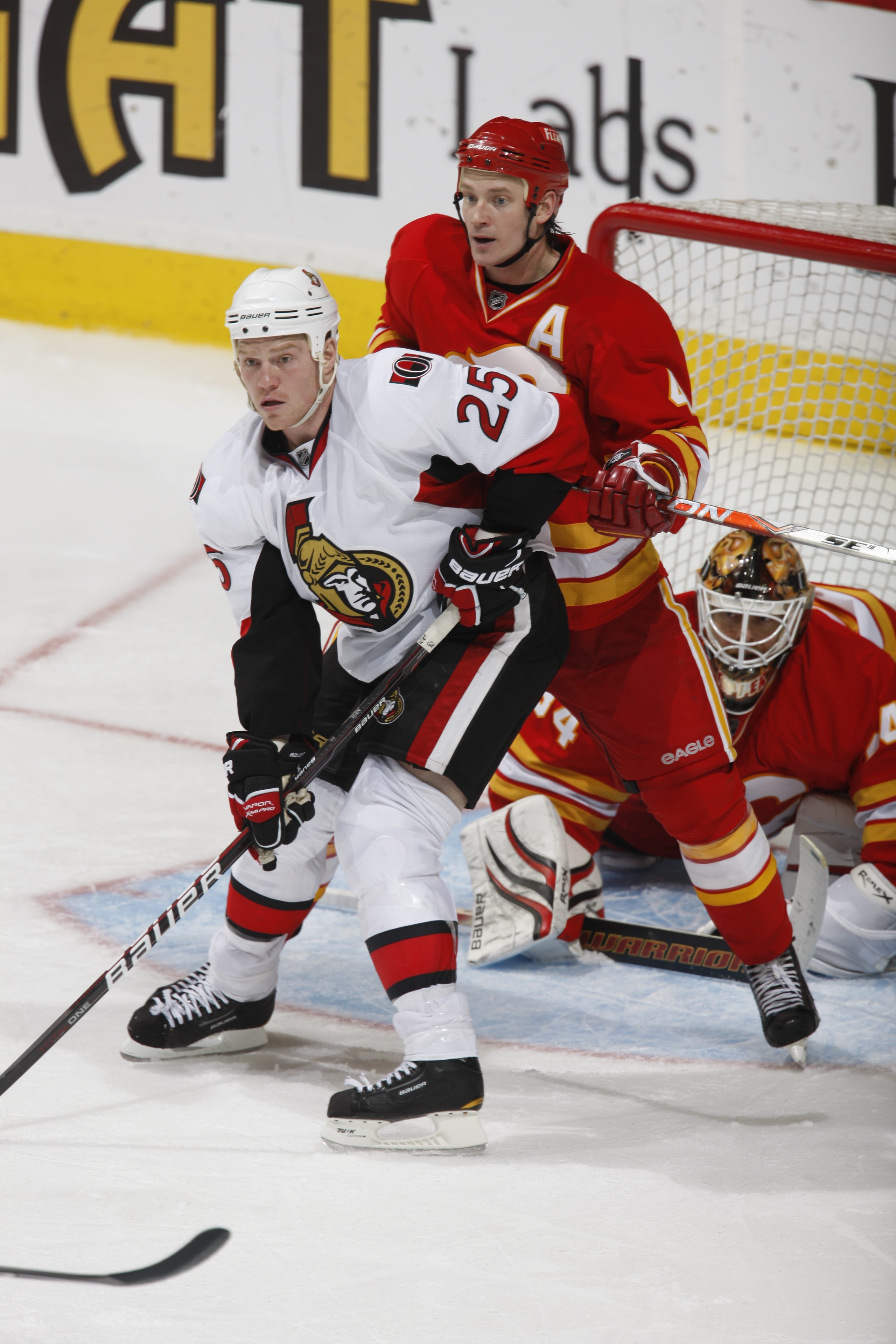 CALGARY, CANADA - FEBRUARY 9: Chris Neil #25 of the Ottawa Senators during the game against the Calgary Flames on February 9, 2011 at Scotiabank Saddledome in Calgary, Alberta, Canada. (Photo by Dale MacMillan/Getty Images)
