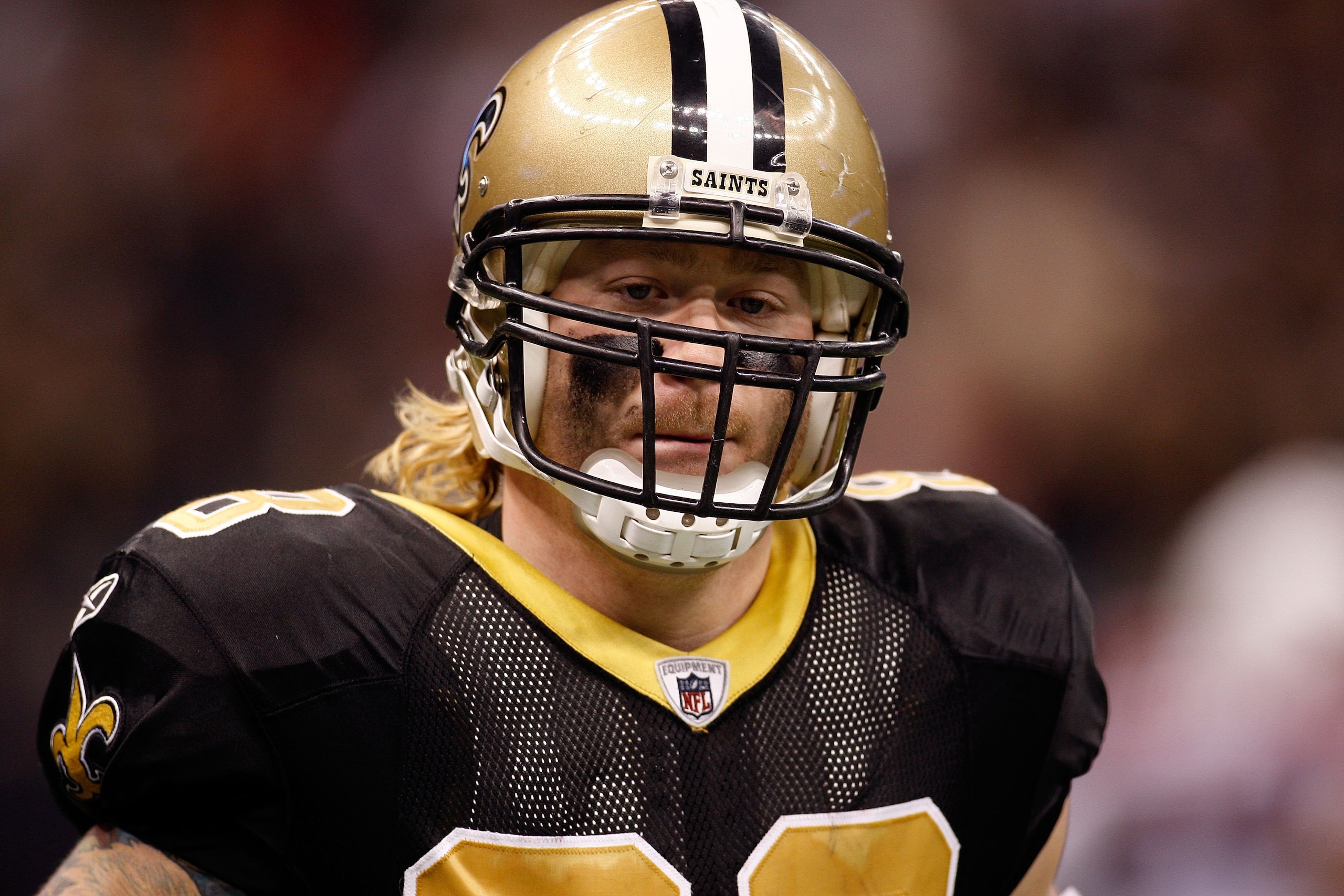 NEW ORLEANS - JANUARY 16:  Jeremy Shockey #88 of the New Orleans Saints looks on against the Arizona Cardinals during the NFC Divisional Playoff Game at Louisana Superdome on January 16, 2010 in New Orleans, Louisiana. The Saints won 45-14.  (Photo by Chr