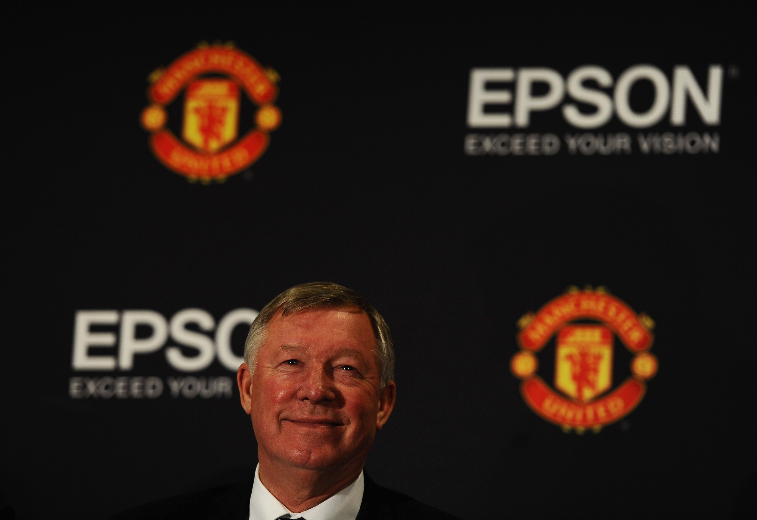 MANCHESTER, ENGLAND - NOVEMBER 26:  Sir Alex Ferguson of Manchester Inited speaks to the media during a Press Conference as Manchester United launch a new sponsorship deal with Epson at Old Trafford on November 26, 2010 in Manchester, England.  (Photo by