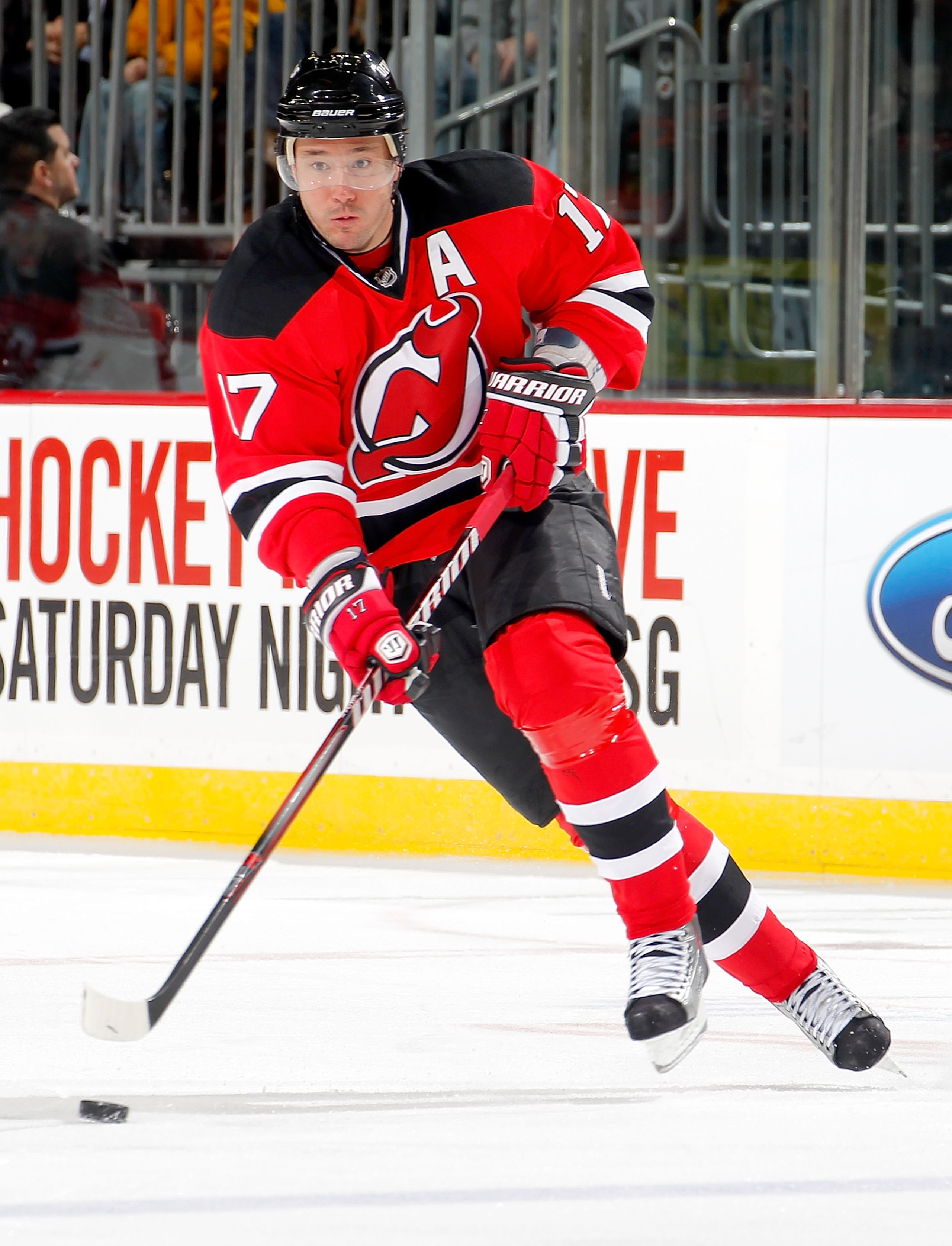 NEWARK, NJ - FEBRUARY 11: Ilya Kovalchuk #17 of the New Jersey Devils skates during an NHL hockey game aagainst the San Jose Sharks on February 11, 2011 at the Prudential Center in Newark, New Jersey. (Photo by Paul Bereswill/Getty Images)