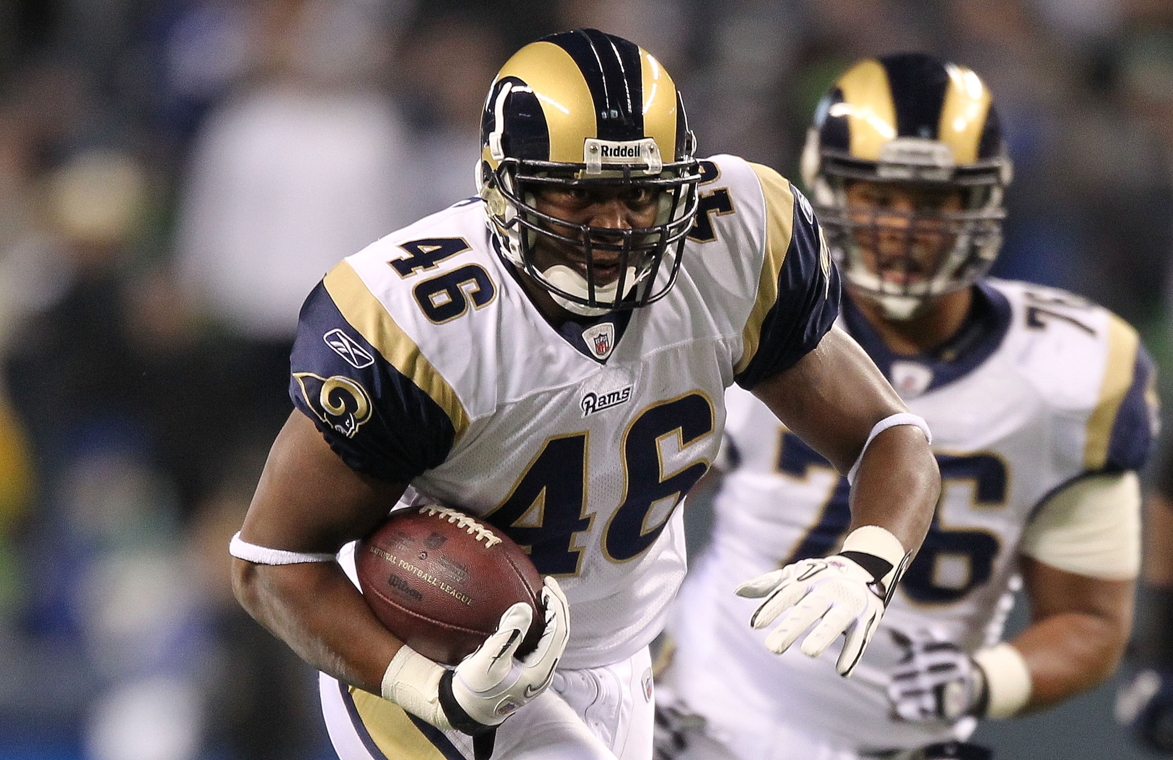 SEATTLE, WA - JANUARY 02: Tight end Daniel Fells #46 of the St. Louis Rams runs with the ball after a catch against the Seattle Seahawks during their game at Qwest Field on January 2, 2011 in Seattle, Washington. (Photo by Otto Greule Jr/Getty Images) SEATTLE, WA - JANUARY 02: Tight end Daniel Fells #46 of the St. Louis Rams runs with the ball after a catch against the Seattle Seahawks during their game at Qwest Field on January 2, 2011 in Seattle, Washington. (Photo by Otto Greule Jr/Getty Images)