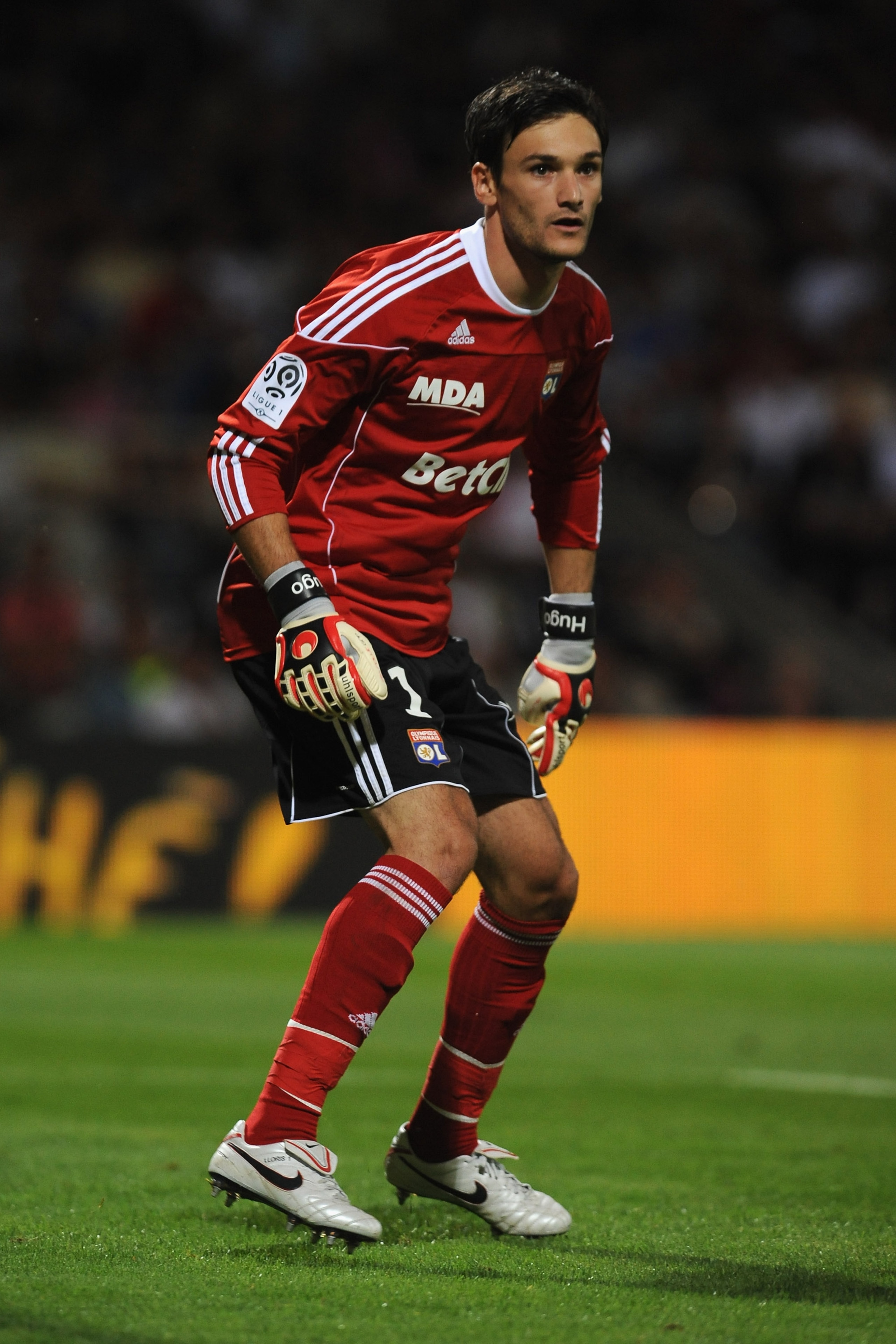 LYON, FRANCE - AUGUST 07:  Hugo Lloris of Olympique Lyonnais in action during the Ligue 1 match between Olympique Lyonnais and AS Monaco FC at Gerland Stadium on August 7, 2010 in Lyon, France.  (Photo by Valerio Pennicino/Getty Images)