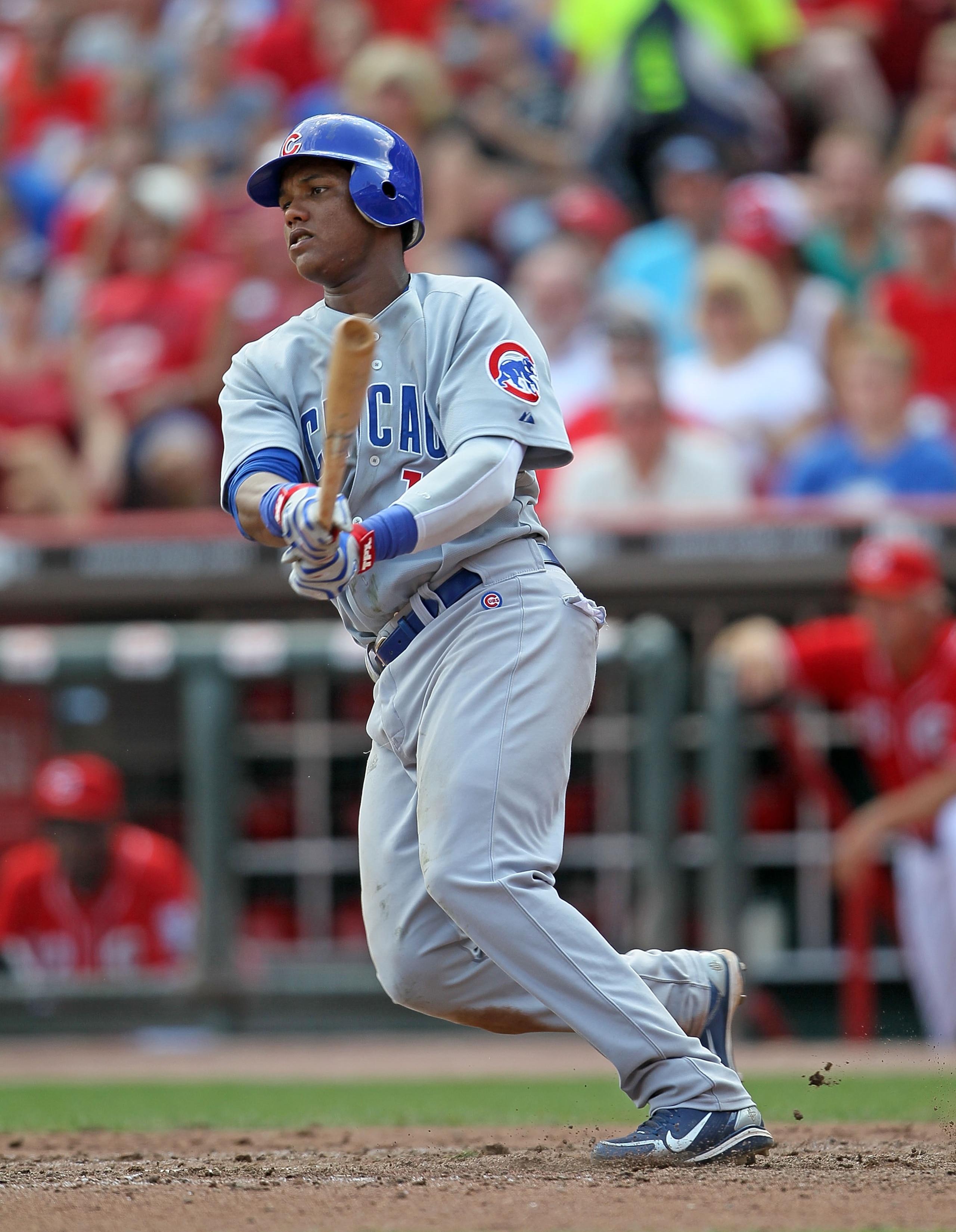 CINCINNATI - AUGUST 29: Starlin Castro #13 of the Chicago Cubs swings at a pitch during the game against the Cincinnati Reds at Great American Ball Park on August 29, 2010 in Cincinnati, Ohio. (Photo by Andy Lyons/Getty Images) CINCINNATI - AUGUST 29: Starlin Castro #13 of the Chicago Cubs swings at a pitch during the game against the Cincinnati Reds at Great American Ball Park on August 29, 2010 in Cincinnati, Ohio. (Photo by Andy Lyons/Getty Images)