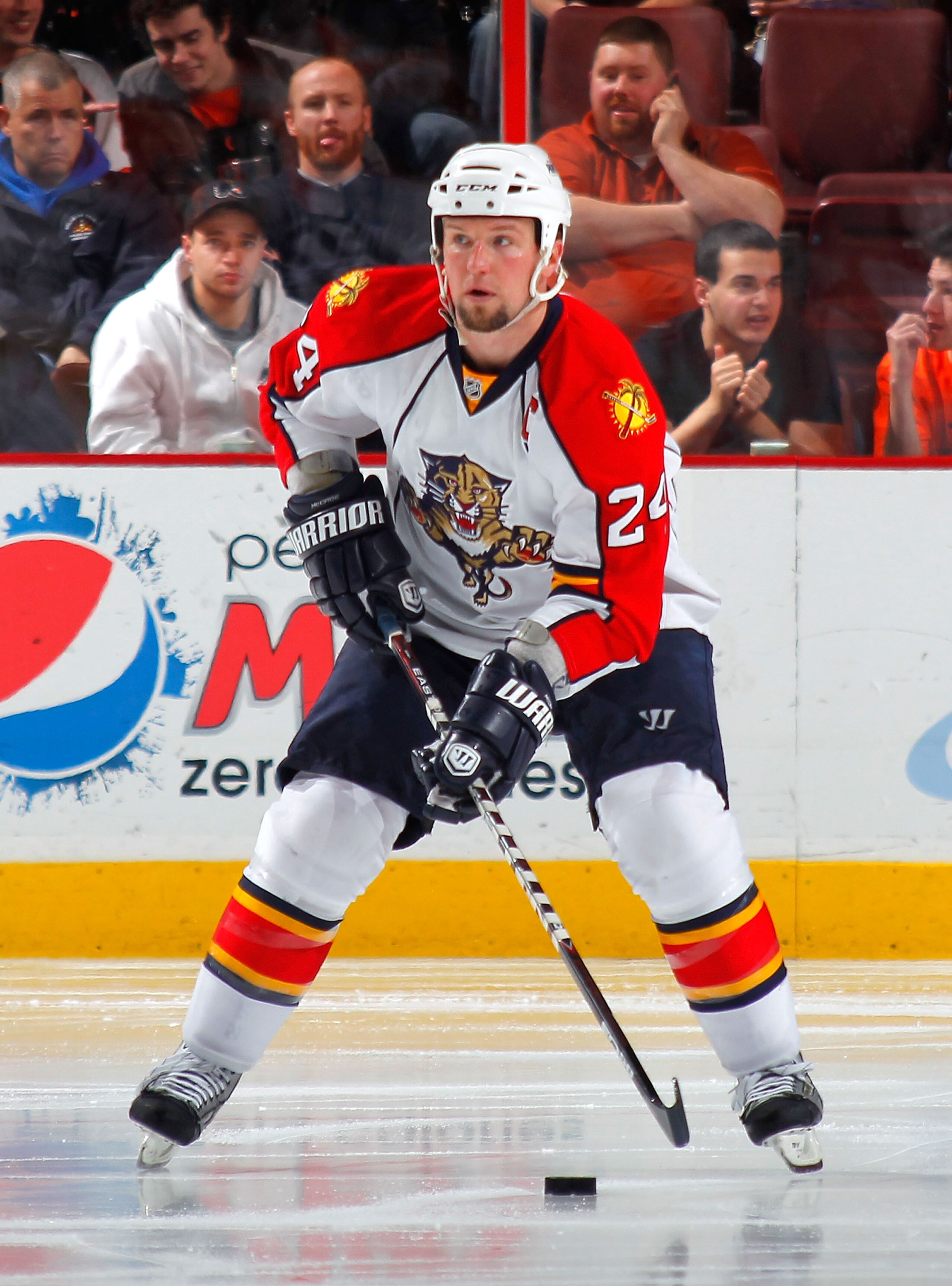 PHILADELPHIA, PA - DECEMBER 20:  Bryan McCabe #24 of the Florida Panthers skates during a hockey game against the Philadelphia Flyers at the Wells Fargo Center on December 20, 2010 in Philadelphia, Pennsylvania.  (Photo by Paul Bereswill/Getty Images)