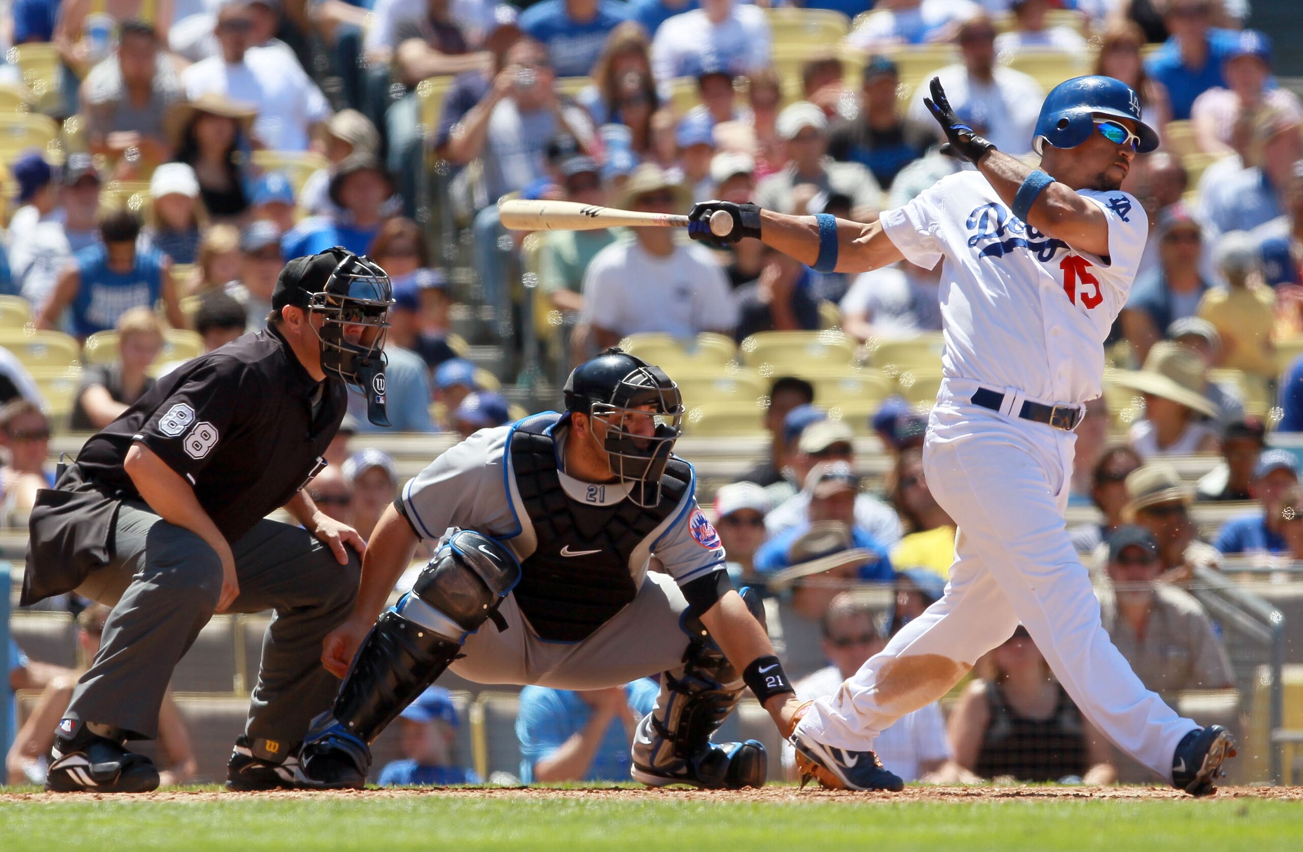 LOS ANGELES, CA - JULY 24: Rafael Furcal #15 of the Los Angeles Dodgers bats against the New York Mets at Dodger Stadium on July 24, 2010 in Los Angeles, California. (Photo by Jeff Gross/Getty Images) LOS ANGELES, CA - JULY 24: Rafael Furcal #15 of the Los Angeles Dodgers bats against the New York Mets at Dodger Stadium on July 24, 2010 in Los Angeles, California. (Photo by Jeff Gross/Getty Images)