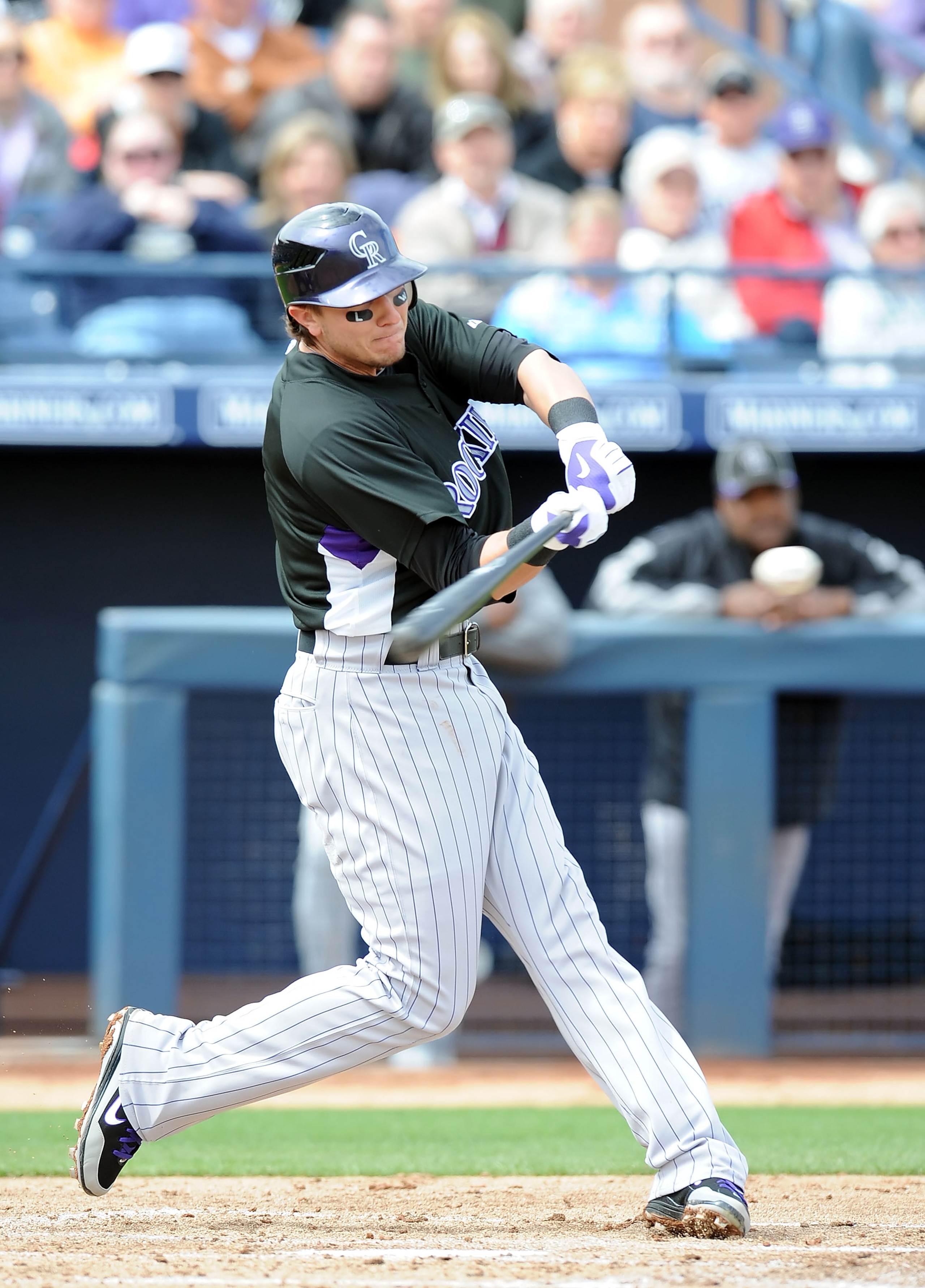 PEORIA, AZ - MARCH 08: Troy Tulowitzki #2 of the Colorado Rockies bats during a Spring Training game against the San Diego Padres on March 8, 2010 at Peoria Stadium in Peoria, Arizona. (Photo by Lisa Blumenfeld/Getty Images) PEORIA, AZ - MARCH 08: Troy Tulowitzki #2 of the Colorado Rockies bats during a Spring Training game against the San Diego Padres on March 8, 2010 at Peoria Stadium in Peoria, Arizona. (Photo by Lisa Blumenfeld/Getty Images)