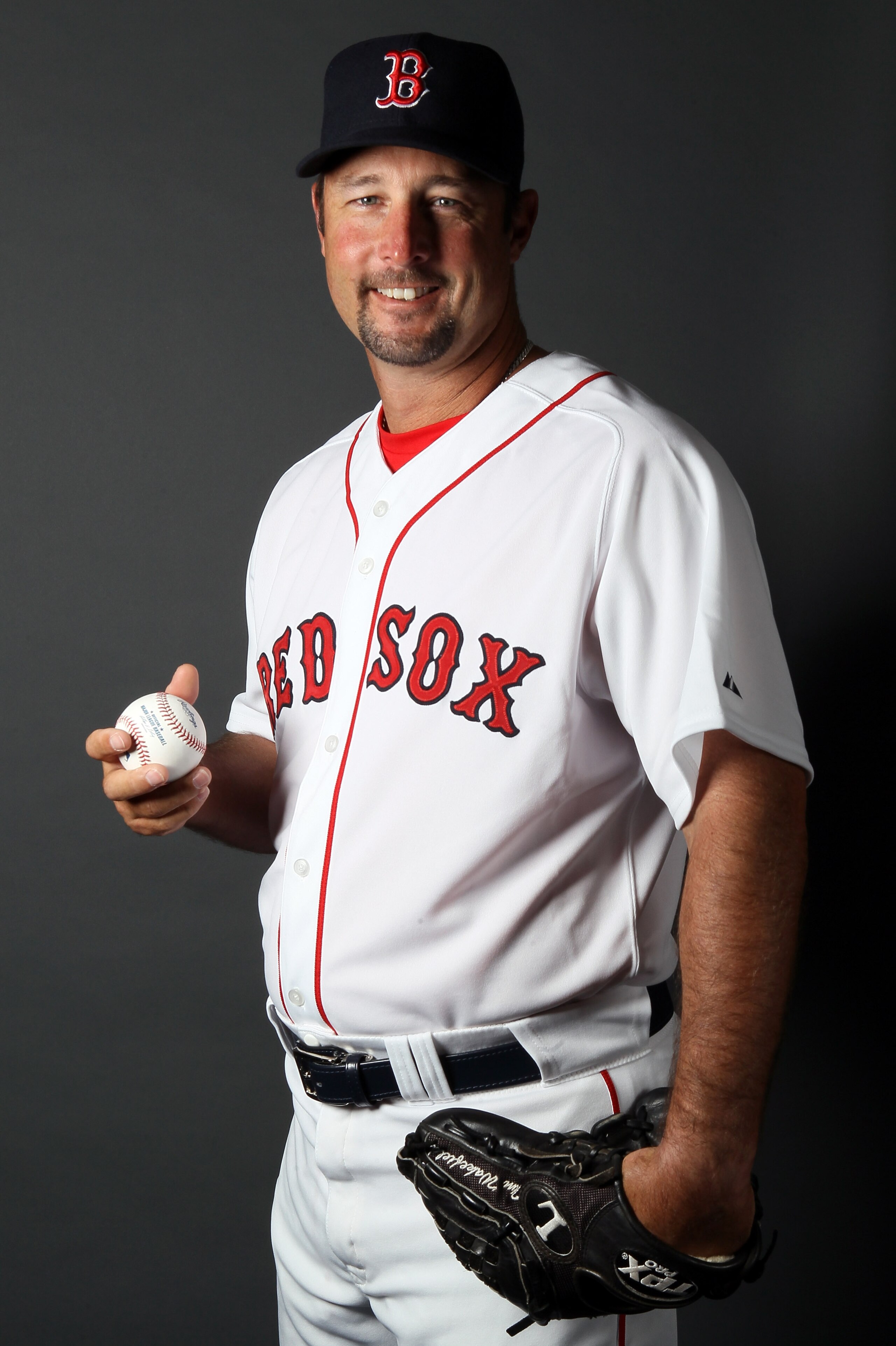 FT. MYERS, FL - FEBRUARY 20: Tim Wakefield #49 of the Boston Red Sox poses for a portrait during the Boston Red Sox Photo Day on February 20, 2011 at the Boston Red Sox Player Development Complex in Ft. Myers, Florida (Photo by Elsa/Getty Images) FT. MYERS, FL - FEBRUARY 20: Tim Wakefield #49 of the Boston Red Sox poses for a portrait during the Boston Red Sox Photo Day on February 20, 2011 at the Boston Red Sox Player Development Complex in Ft. Myers, Florida (Photo by Elsa/Getty Images)