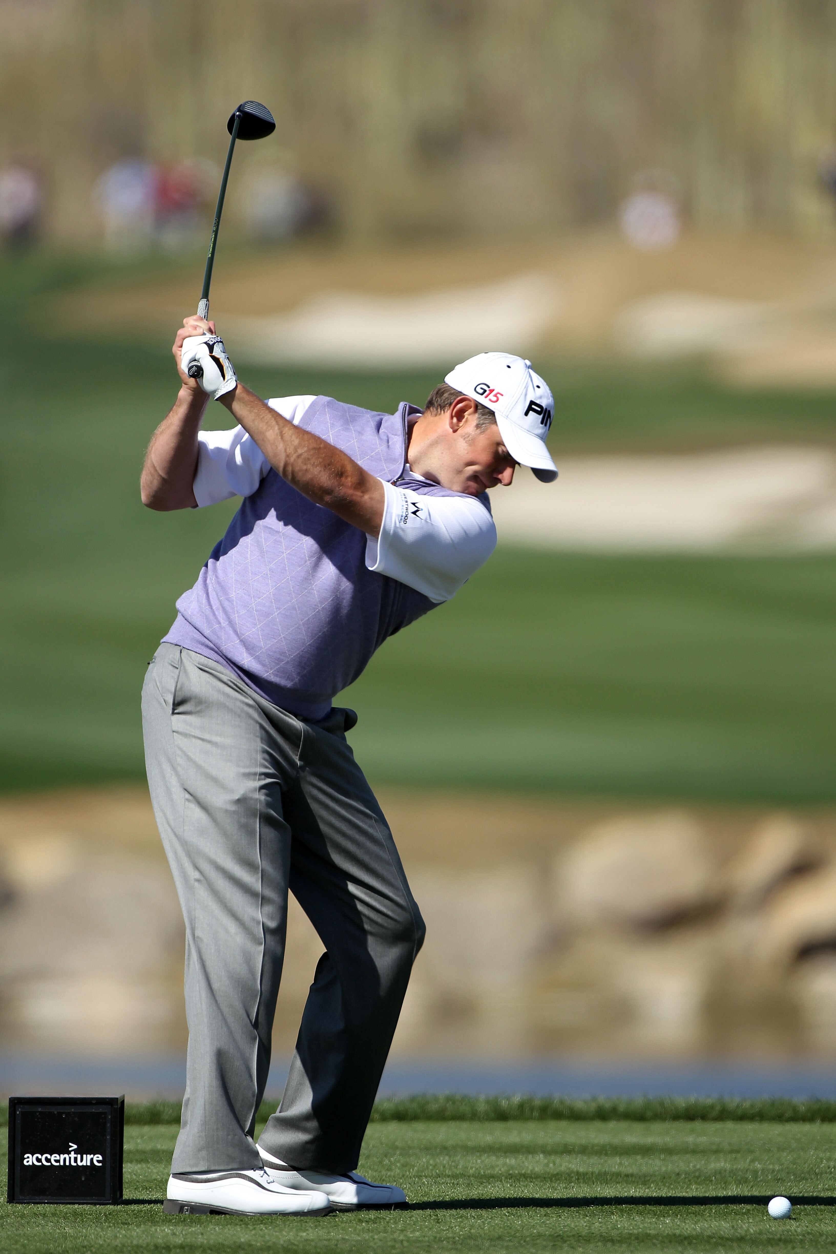 MARANA, AZ - FEBRUARY 23:  Lee Westwood of England hits his tee shot on the fourth hole during the first round of the Accenture Match Play Championship at the Ritz-Carlton Golf Club on February 23, 2011 in Marana, Arizona.  (Photo by Andy Lyons/Getty Imag