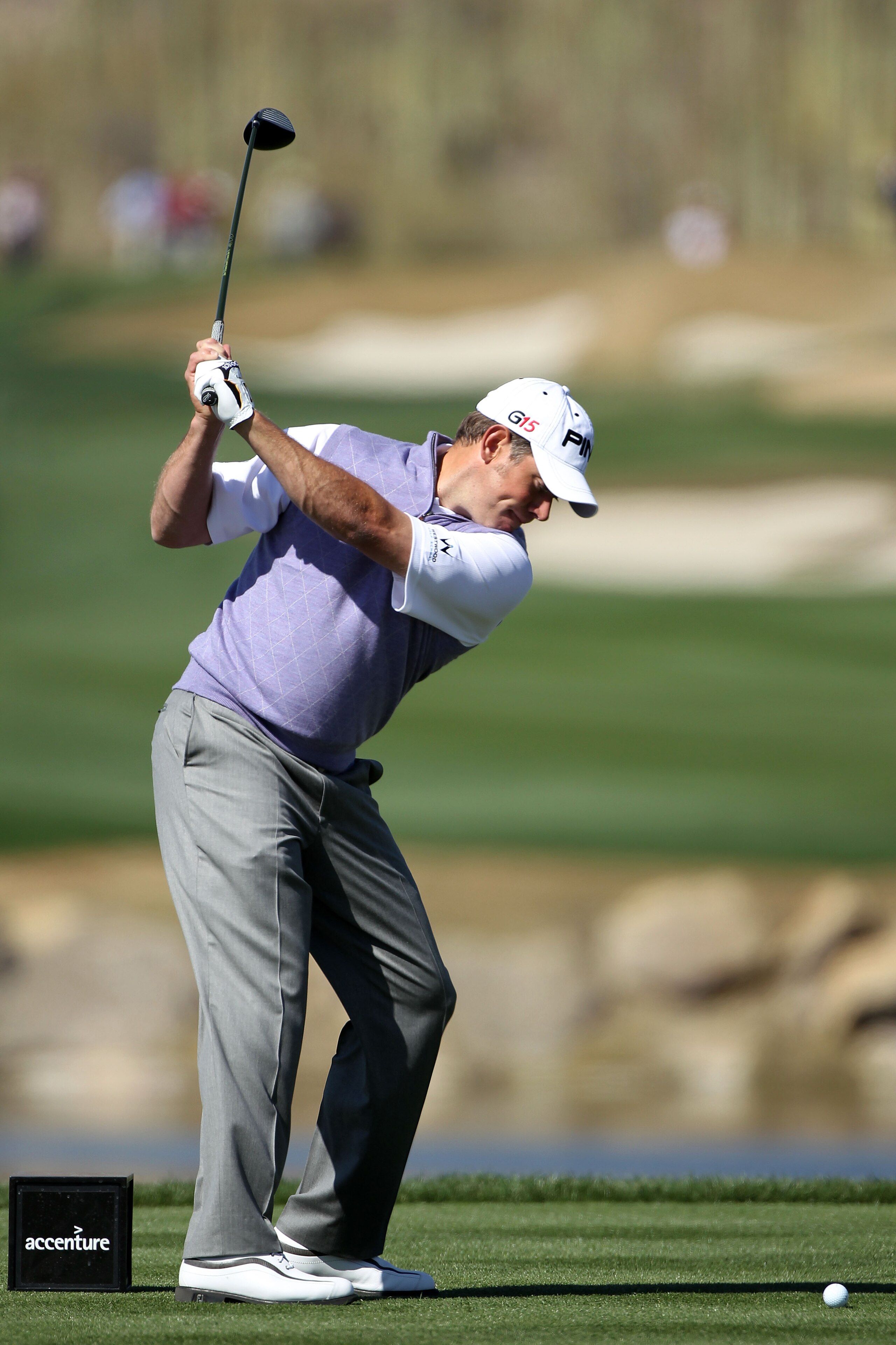 MARANA, AZ - FEBRUARY 23:  Lee Westwood of England hits his tee shot on the fourth hole during the first round of the Accenture Match Play Championship at the Ritz-Carlton Golf Club on February 23, 2011 in Marana, Arizona.  (Photo by Andy Lyons/Getty Imag