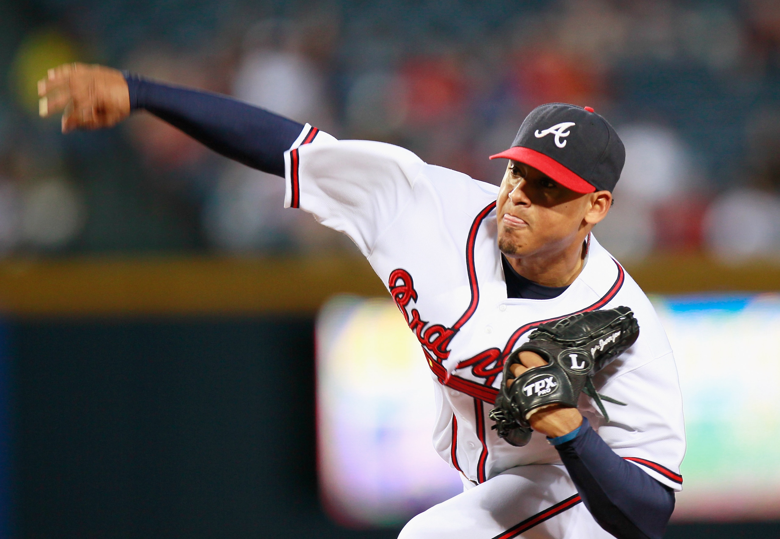 ATLANTA - SEPTEMBER 09:  Starting pitcher Jair Jurrjens #49 of the Atlanta Braves against the St. Louis Cardinals at Turner Field on September 9, 2010 in Atlanta, Georgia.  (Photo by Kevin C. Cox/Getty Images)
