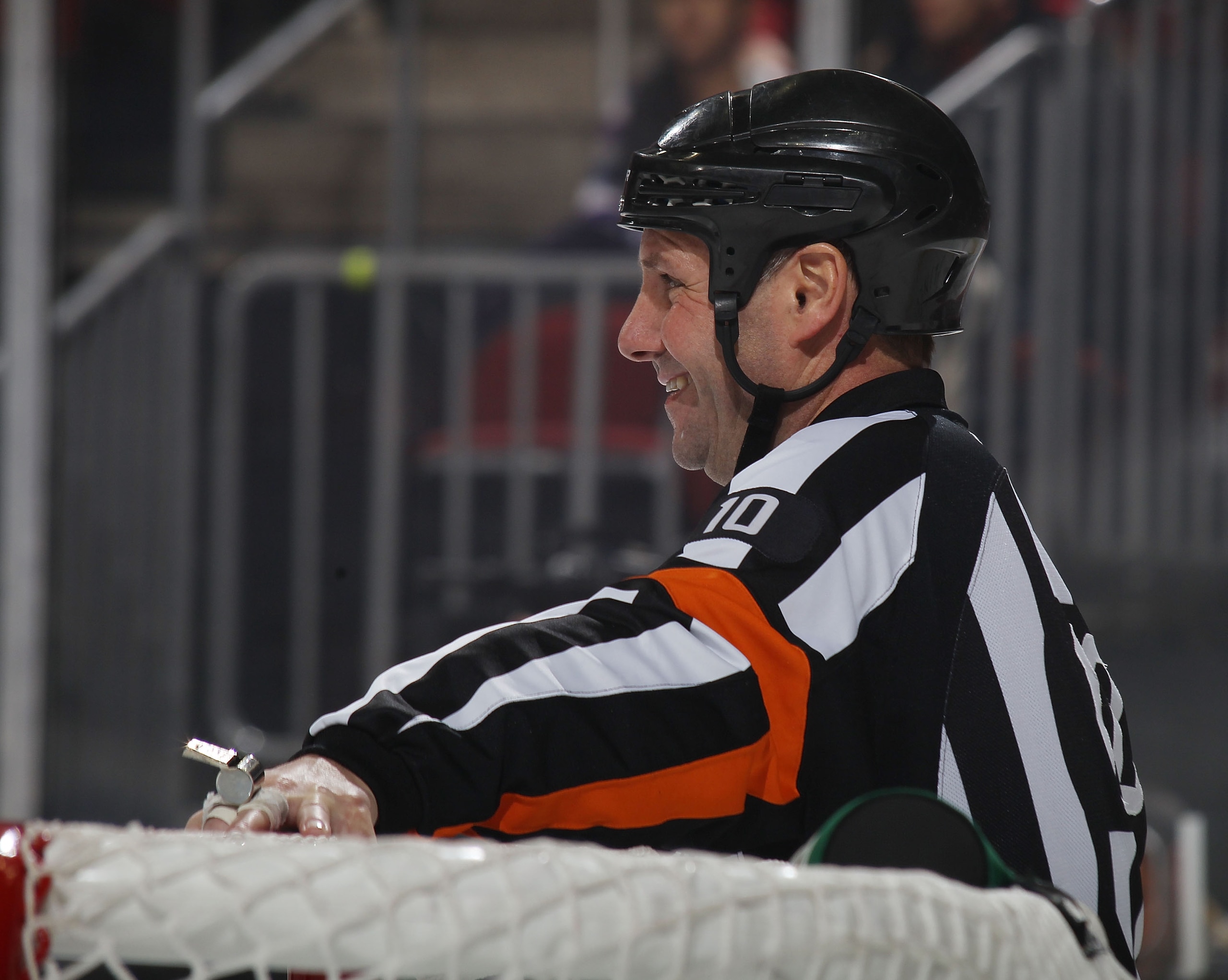 NEWARK, NJ - JANUARY 04: Referee Paul Devorski #10 works the game between the New Jersey Devils and the Minnesota Wild at the Prudential Center on January 4, 2011 in Newark, New Jersey. The Wild defeated the Devils 2-1. (Photo by Bruce Bennett/Getty Imag NEWARK, NJ - JANUARY 04: Referee Paul Devorski #10 works the game between the New Jersey Devils and the Minnesota Wild at the Prudential Center on January 4, 2011 in Newark, New Jersey. The Wild defeated the Devils 2-1. (Photo by Bruce Bennett/Getty Imag