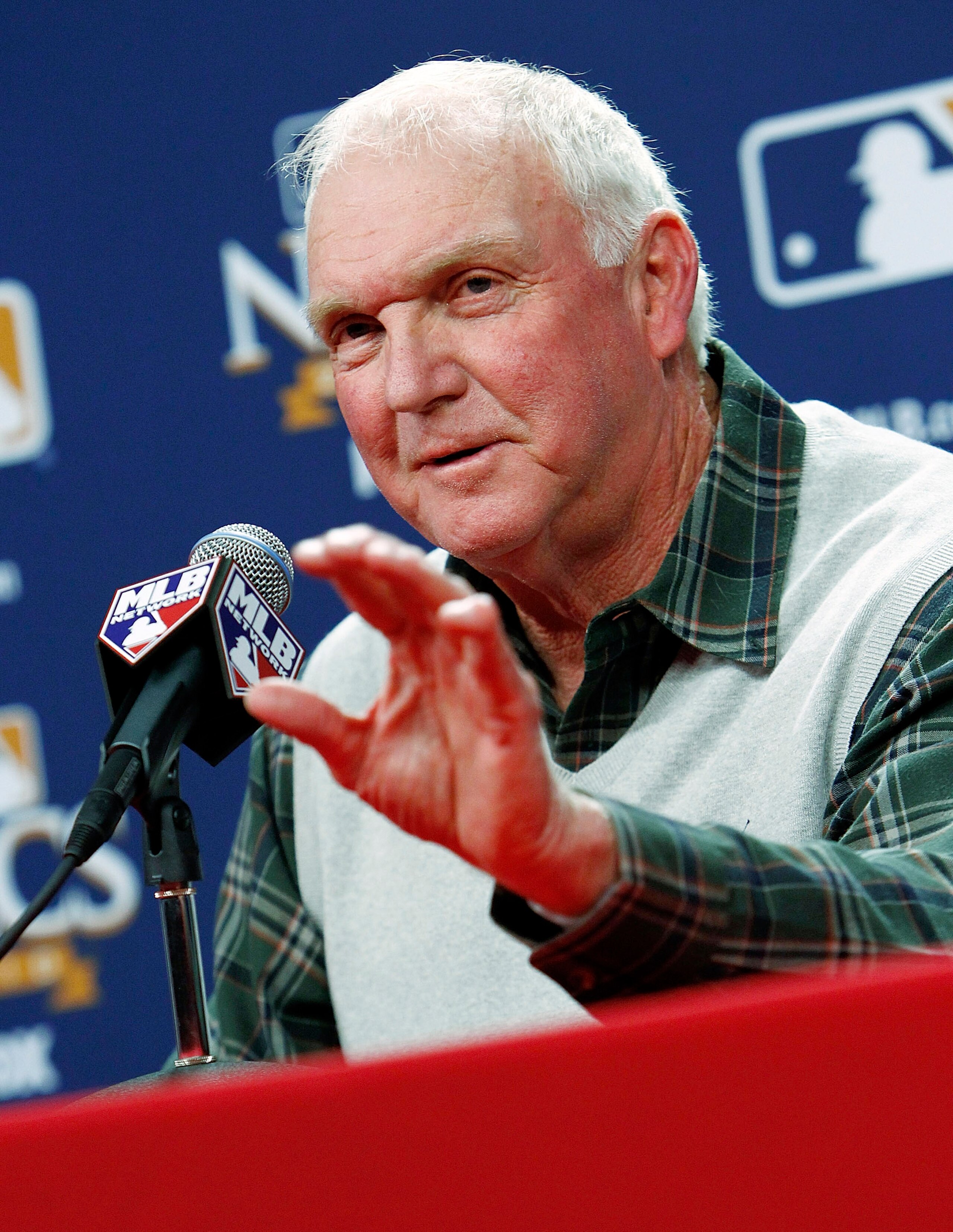 PHILADELPHIA - OCTOBER 22:  Charlie Manuel #41, manager of the Philadelphia Phillies speaks to the media at Citizens Bank Park on October 22, 2010 in Philadelphia, Pennsylvania.  (Photo by Jeff Zelevansky/Getty Images)