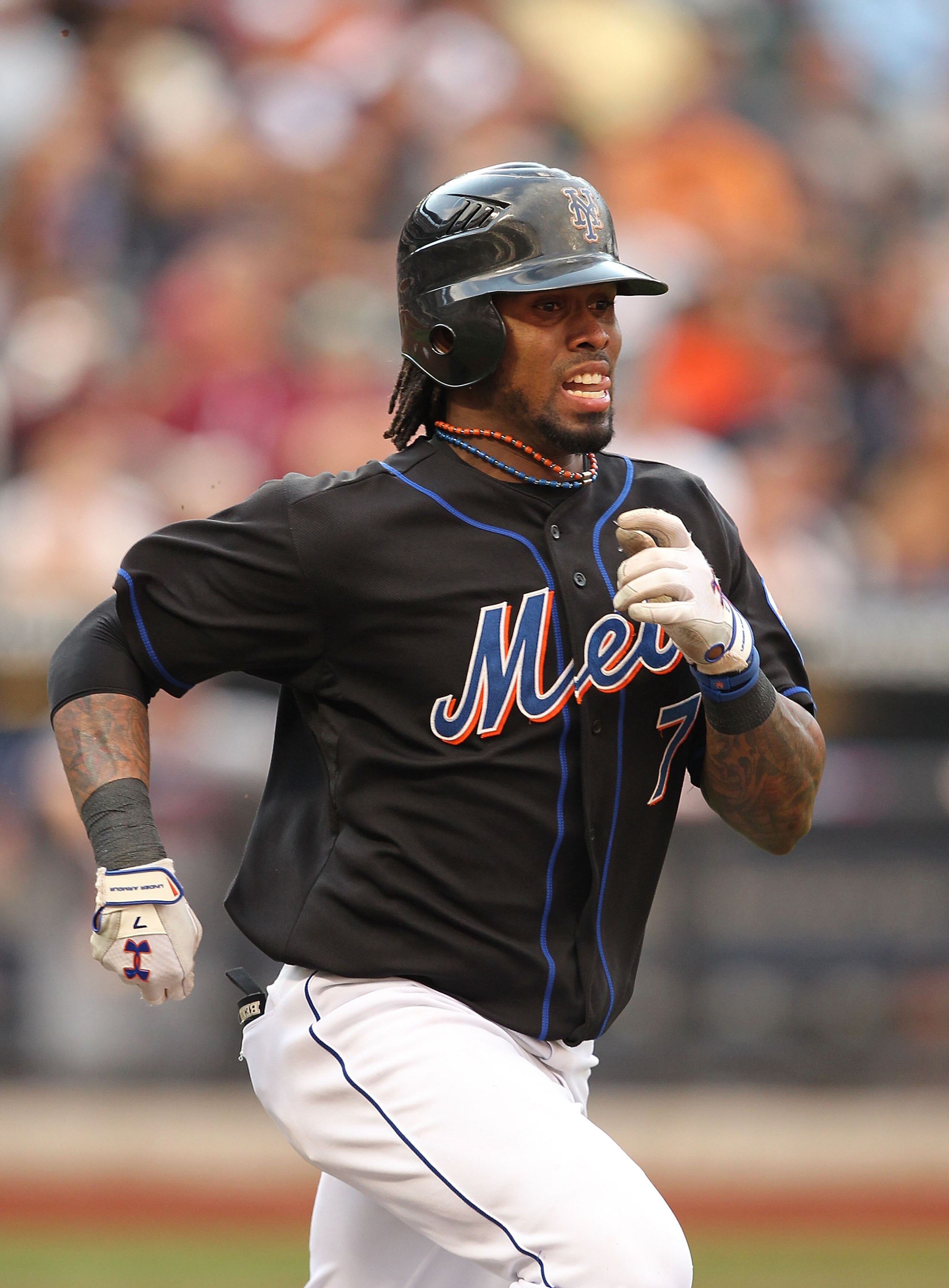 NEW YORK - SEPTEMBER 18: Jose Reyes #7 of the New York Mets in action against the Atlanta Braves during their game on September 18, 2010 at Citi Field in the Flushing neighborhood of the Queens borough of New York City. (Photo by Al Bello/Getty Images) NEW YORK - SEPTEMBER 18: Jose Reyes #7 of the New York Mets in action against the Atlanta Braves during their game on September 18, 2010 at Citi Field in the Flushing neighborhood of the Queens borough of New York City. (Photo by Al Bello/Getty Images)