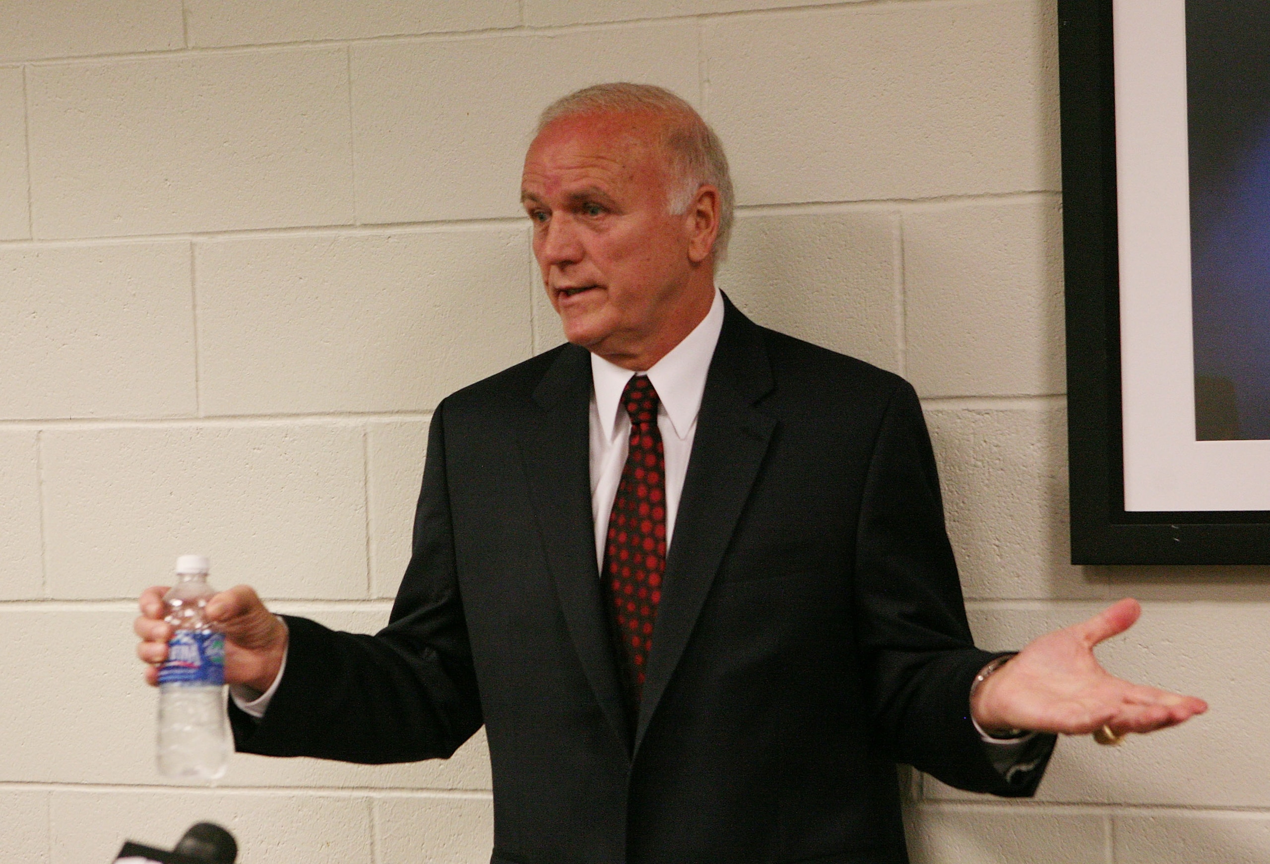 NEWARK, NJ - APRIL 26: Head Coach Jacques Lemaire of the New Jersey Devils announces his retirement at the Prudential Center on April 26, 2010 in Newark, New Jersey. (Photo by Bruce Bennett/Getty Images) NEWARK, NJ - APRIL 26: Head Coach Jacques Lemaire of the New Jersey Devils announces his retirement at the Prudential Center on April 26, 2010 in Newark, New Jersey. (Photo by Bruce Bennett/Getty Images)