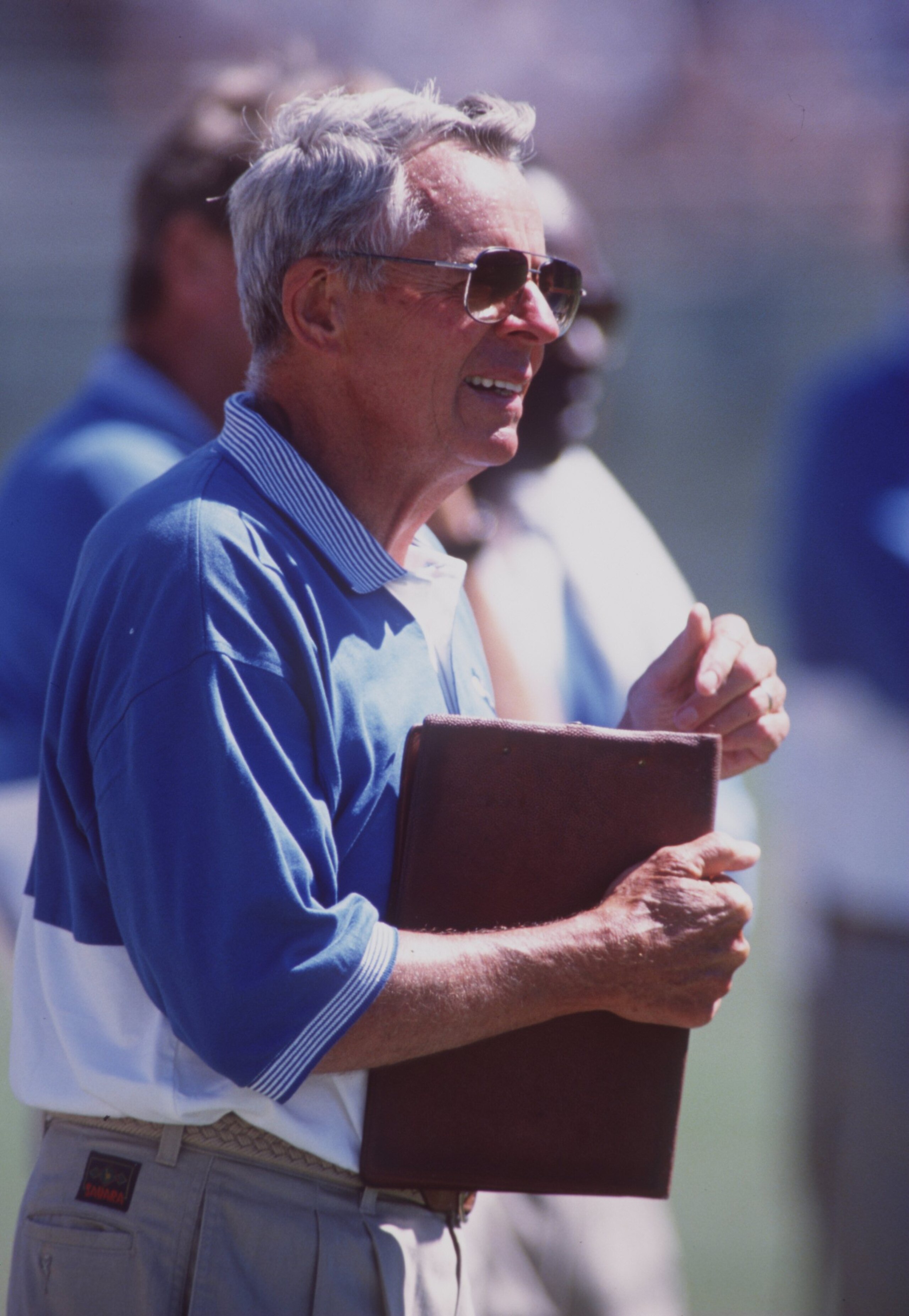 2 Sep 1995:  Head Coach John Ralston of the University of San Jose watches from the sidelines during their 47-33 defeat by Stanford University at Spartan stadium in San Jose, California. Mandatory Credit: Otto Greule/Allsport