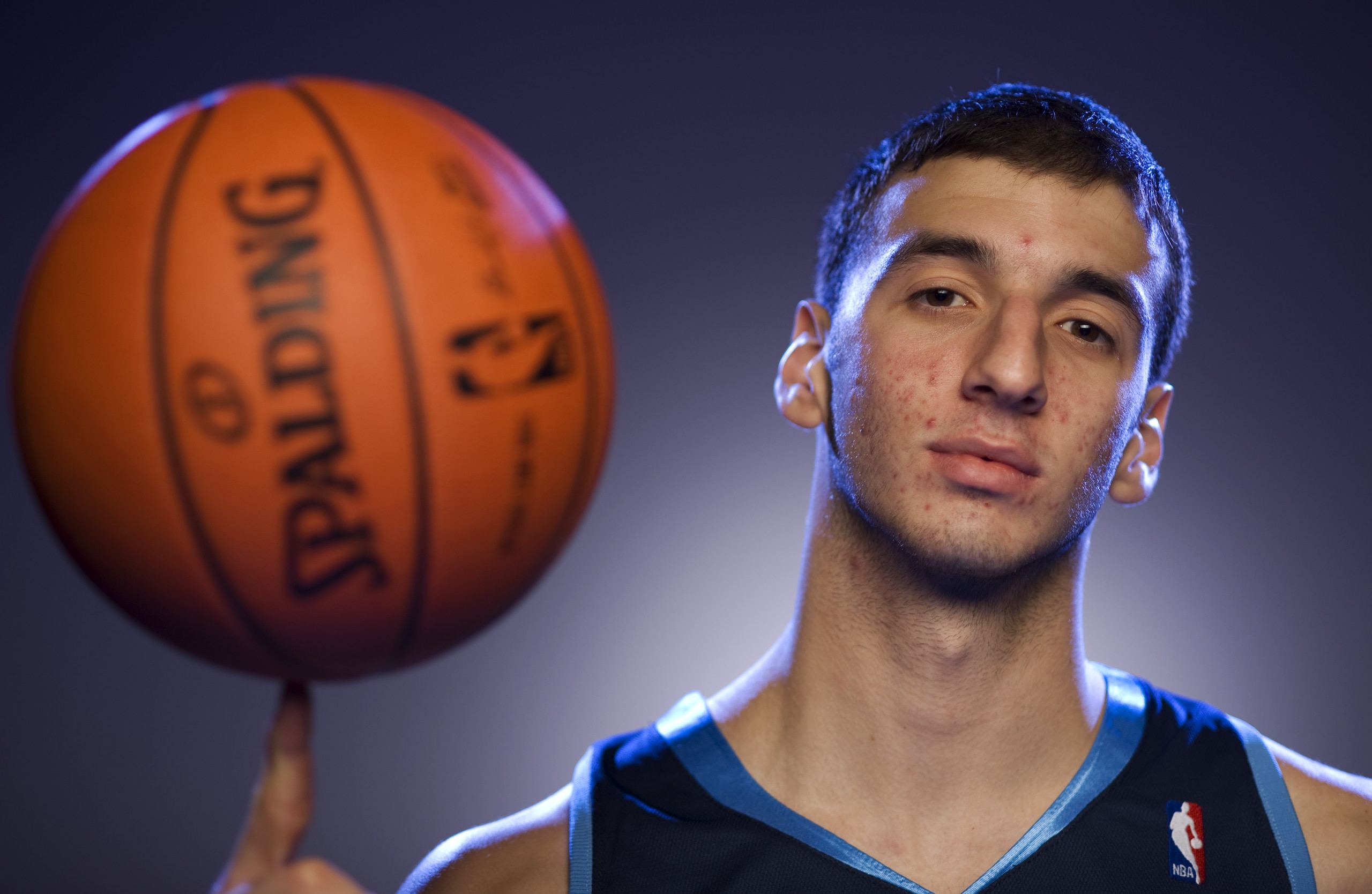 TARRYTOWN, NY - JULY 29:  Kosta Koufos of the Utah Jazz  poses for a portrait during the 2008 NBA Rookie Photo Shoot on July 29, 2008 at the MSG Training Facility in Tarrytown, New York.  NOTE TO USER: User expressly acknowledges and agrees that, by downl