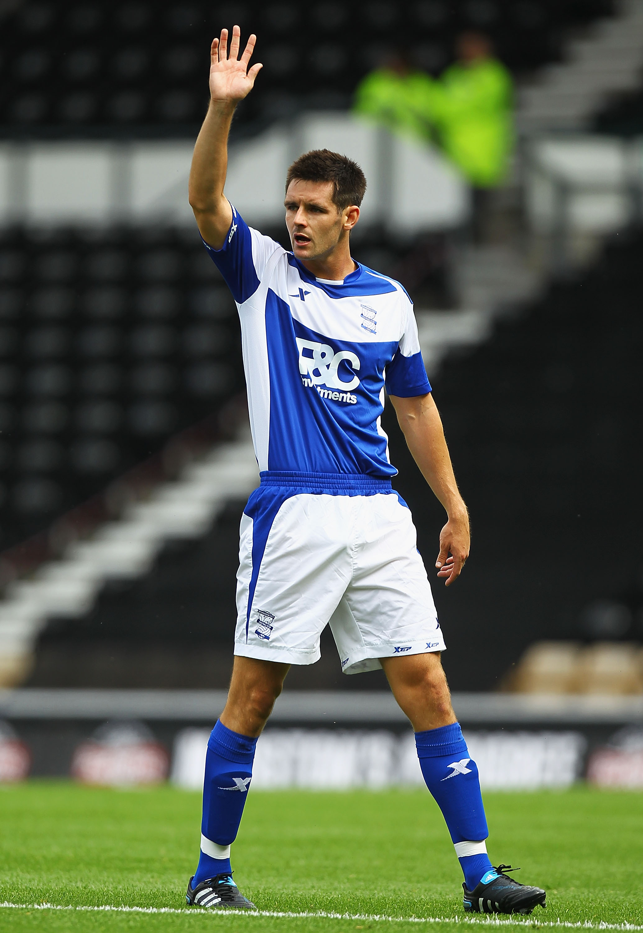 DERBY, ENGLAND - JULY 31:  Scott Dann of Birmingham City in action during the Pre-Season Friendly match between Derby County and Birmingham City at the County Ground on July 31, 2010 in Derby, England.  (Photo by Matthew Lewis/Getty Images)