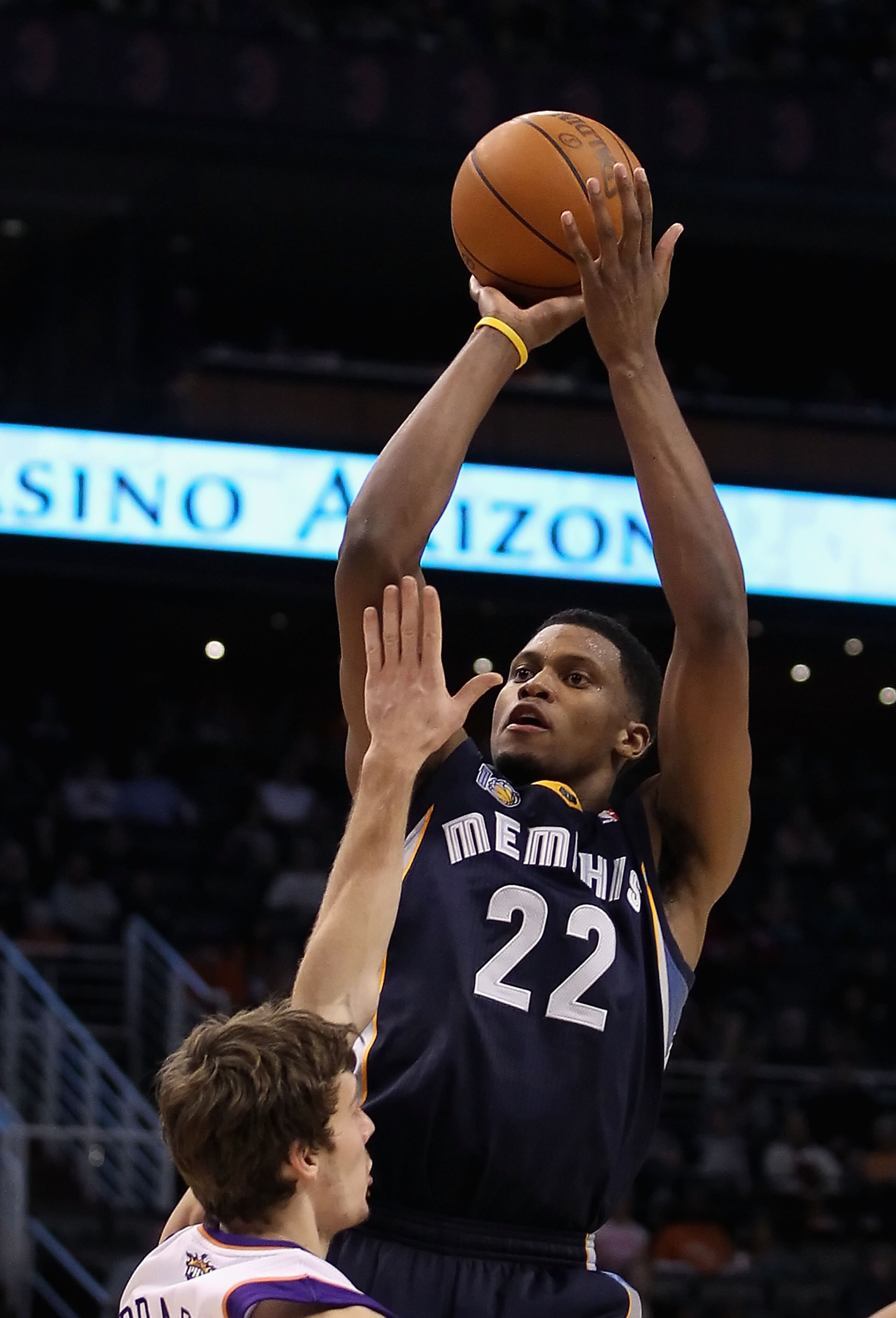 PHOENIX - DECEMBER 08:  Rudy Gay #22 of the Memphis Grizzlies puts up a shot against the Phoenix Suns during the NBA game at US Airways Center on December 8, 2010 in Phoenix, Arizona. NOTE TO USER: User expressly acknowledges and agrees that, by downloadi