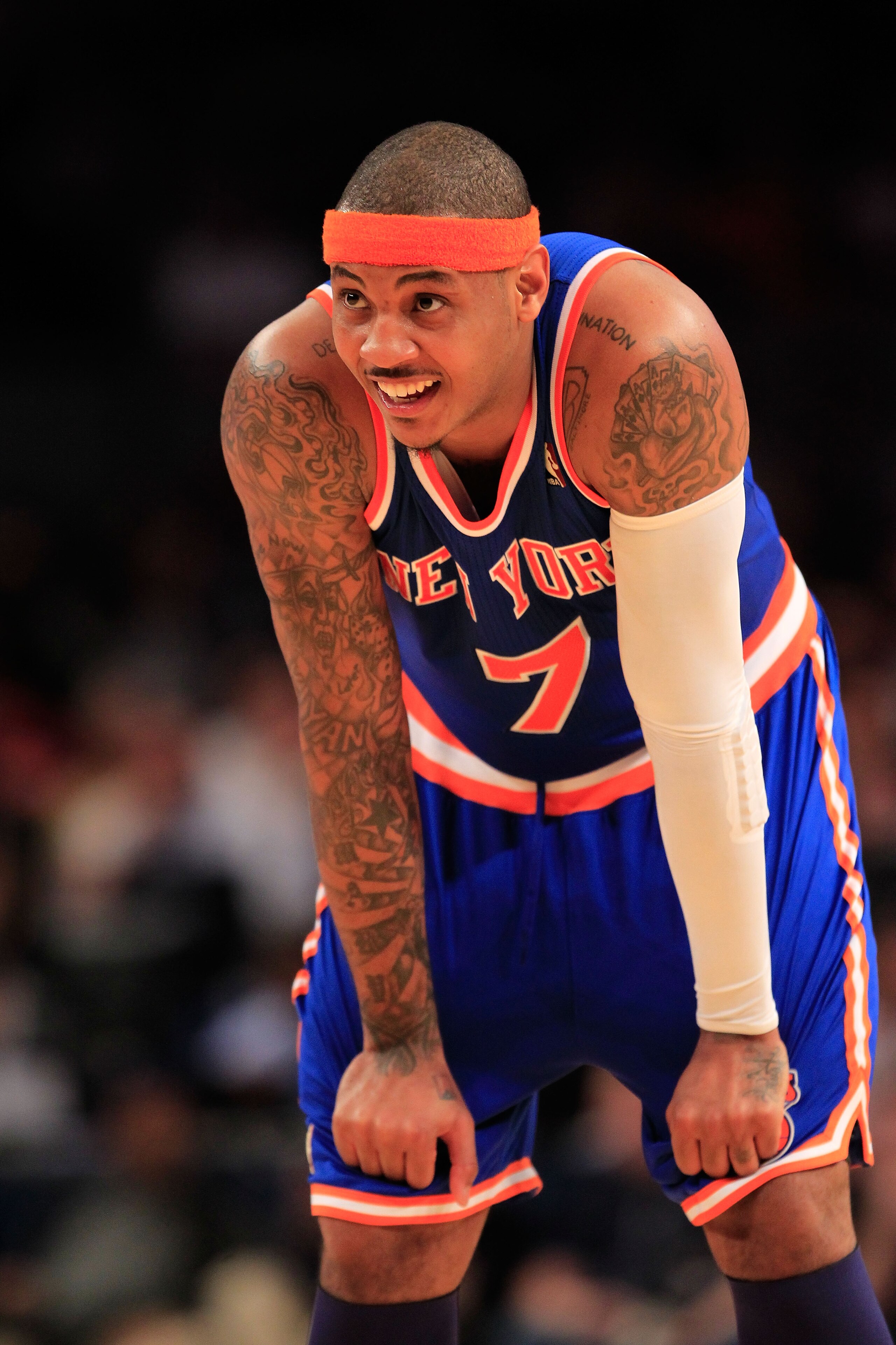 NEW YORK, NY - FEBRUARY 23: Carmelo Anthony #7 of the New York Knicks on the court against the Milwaukee Bucks at Madison Square Garden on February 23, 2011 in New York City. NOTE TO USER: User expressly acknowledges and agrees that, by downloading and/o NEW YORK, NY - FEBRUARY 23: Carmelo Anthony #7 of the New York Knicks on the court against the Milwaukee Bucks at Madison Square Garden on February 23, 2011 in New York City. NOTE TO USER: User expressly acknowledges and agrees that, by downloading and/o