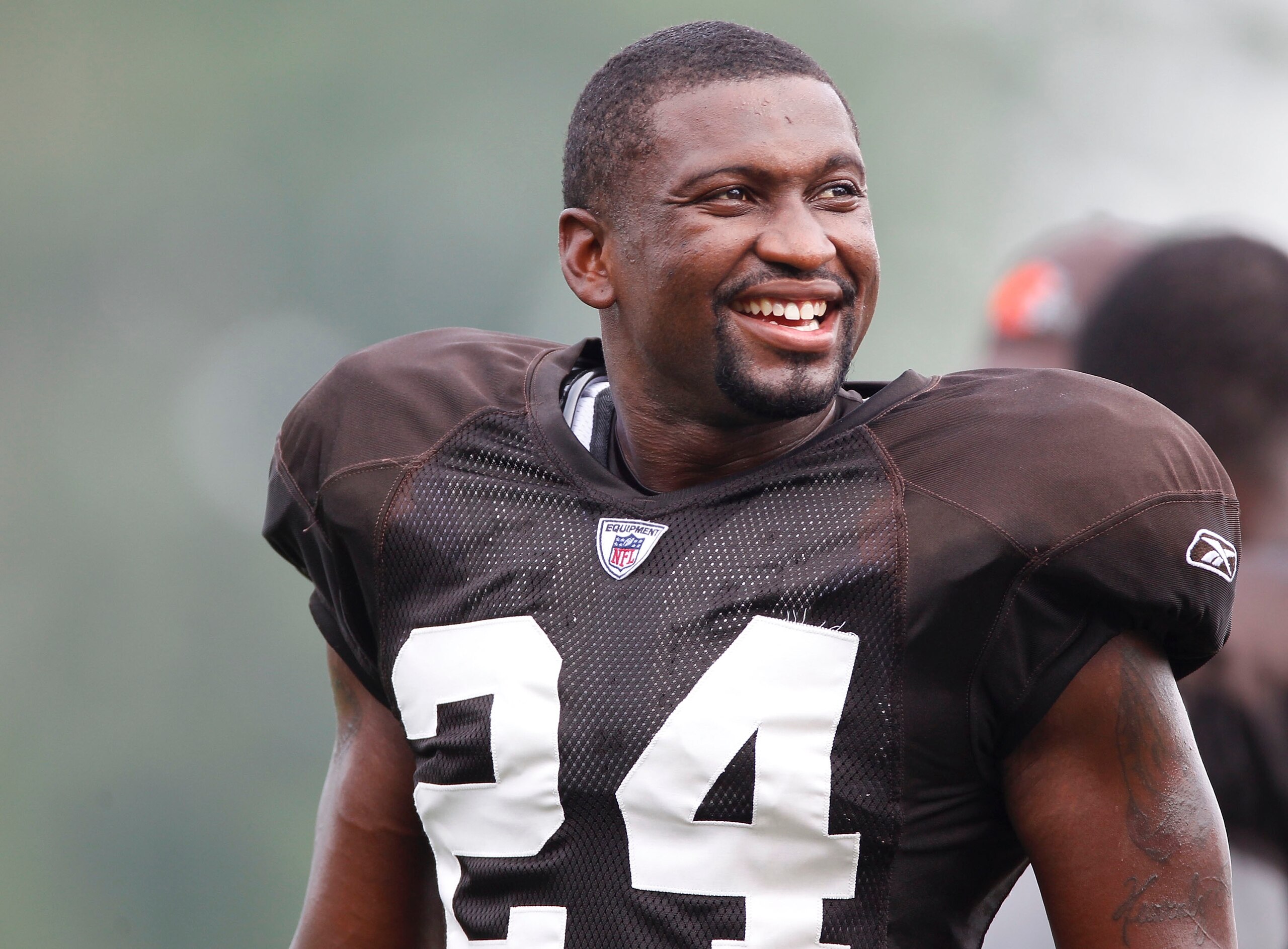 BEREA, OH - AUGUST 04:  Sheldon Brown #24 of the Cleveland Browns smiles during training camp at the Cleveland Browns Training and Administrative Complex on August 4, 2010 in Berea, Ohio.  (Photo by Gregory Shamus/Getty Images)