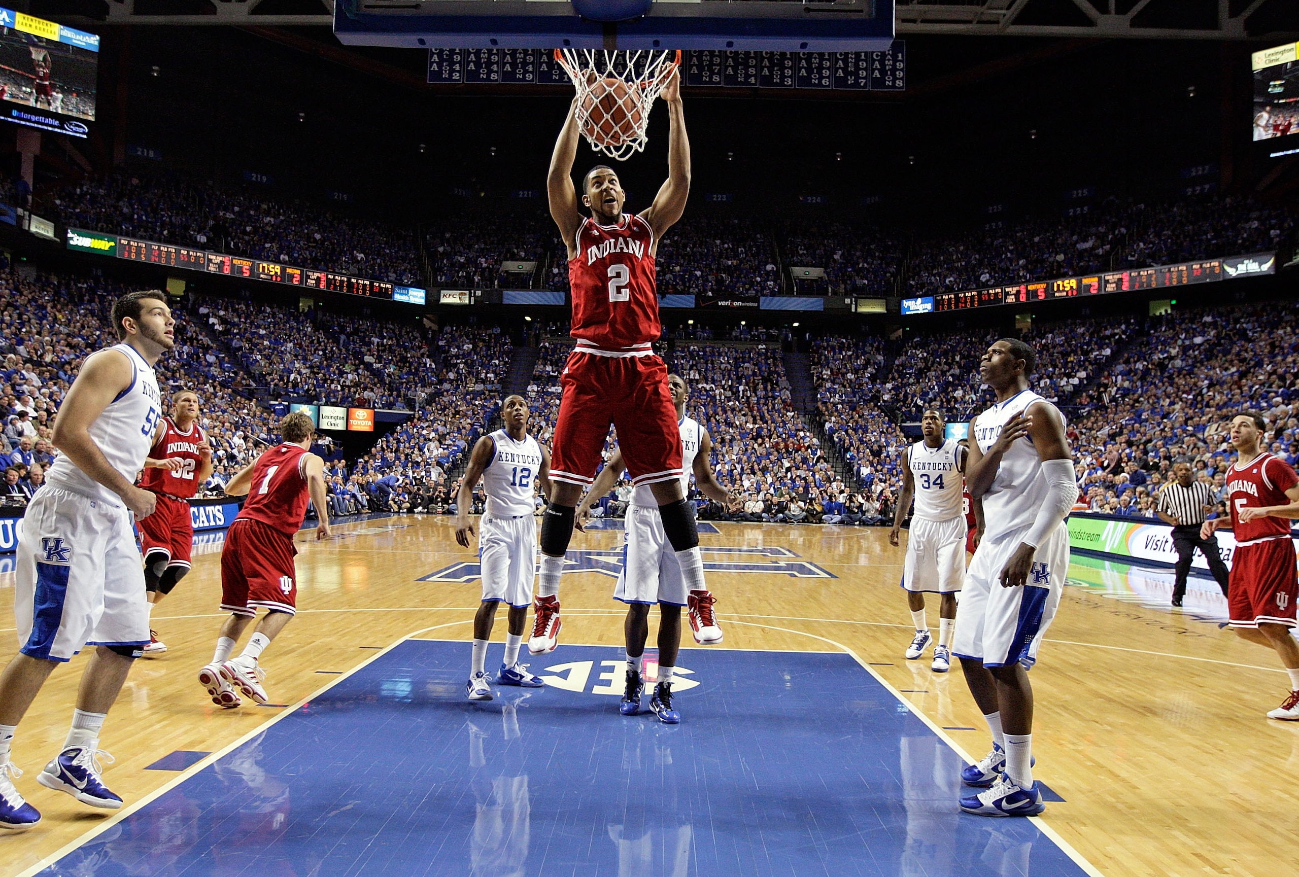 LEXINGTON, KY - DECEMBER 11: Christian Watford #2 of the Indiana Hoosiers dunks the ball during the game against the Kentucky Wildcats on December 11, 2010 in Lexington, Kentucky. (Photo by Andy Lyons/Getty Images) LEXINGTON, KY - DECEMBER 11: Christian Watford #2 of the Indiana Hoosiers dunks the ball during the game against the Kentucky Wildcats on December 11, 2010 in Lexington, Kentucky. (Photo by Andy Lyons/Getty Images)