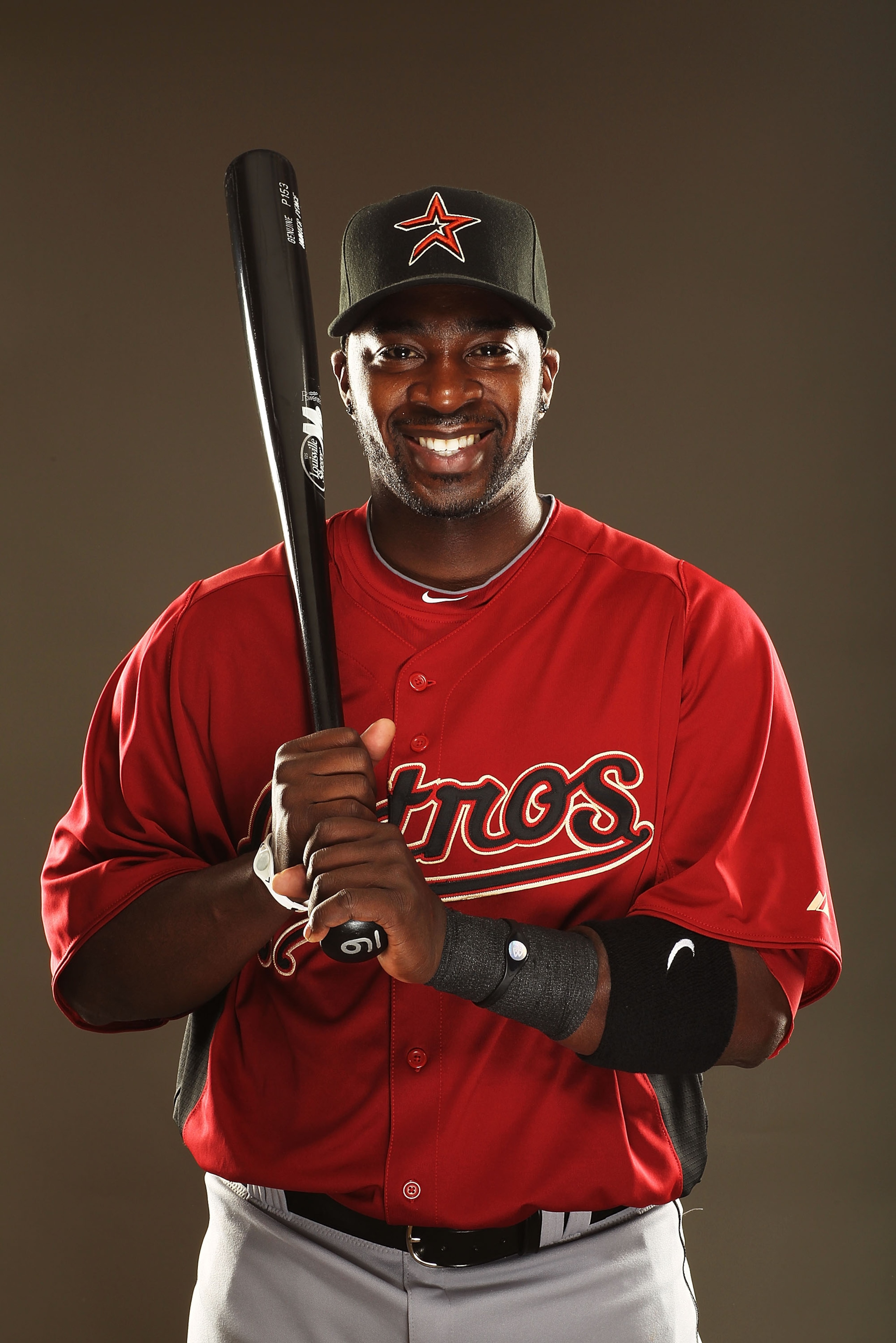 KISSIMMEE, FL - FEBRUARY 24:  Bill Hall #22 of the Houston Astros poses for a portrait Spring Training photo Day at Osceola County Stadium  on February 24, 2011 in Kissimmee, Florida.  (Photo by Al Bello/Getty Images)