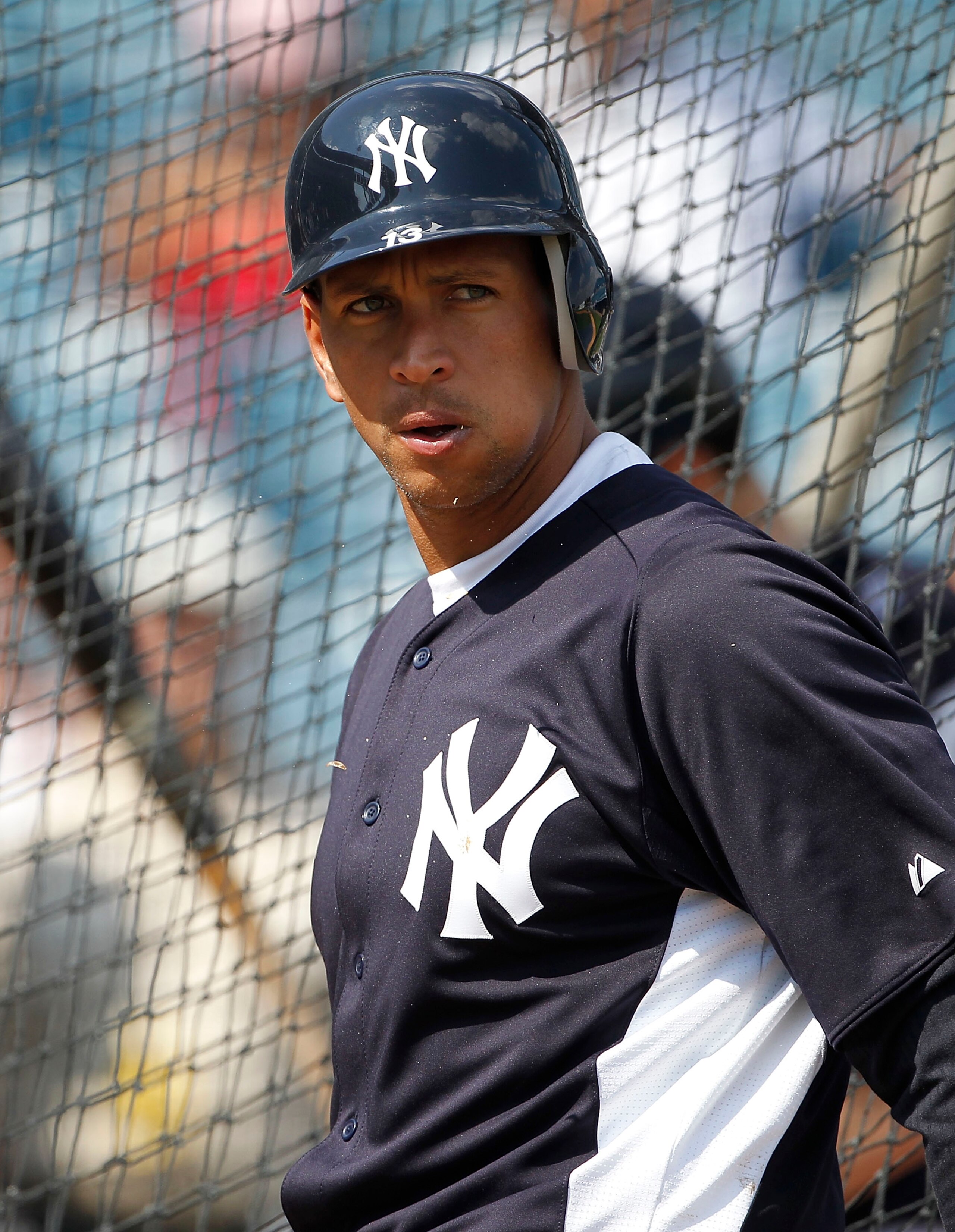TAMPA, FL - FEBRUARY 20: Alex Rodriguez #13 of the New York Yankees watches the action during the first full team workout of Spring Training on February 20, 2011 at the George M. Steinbrenner Field in Tampa, Florida.  (Photo by Leon Halip/Getty Images)