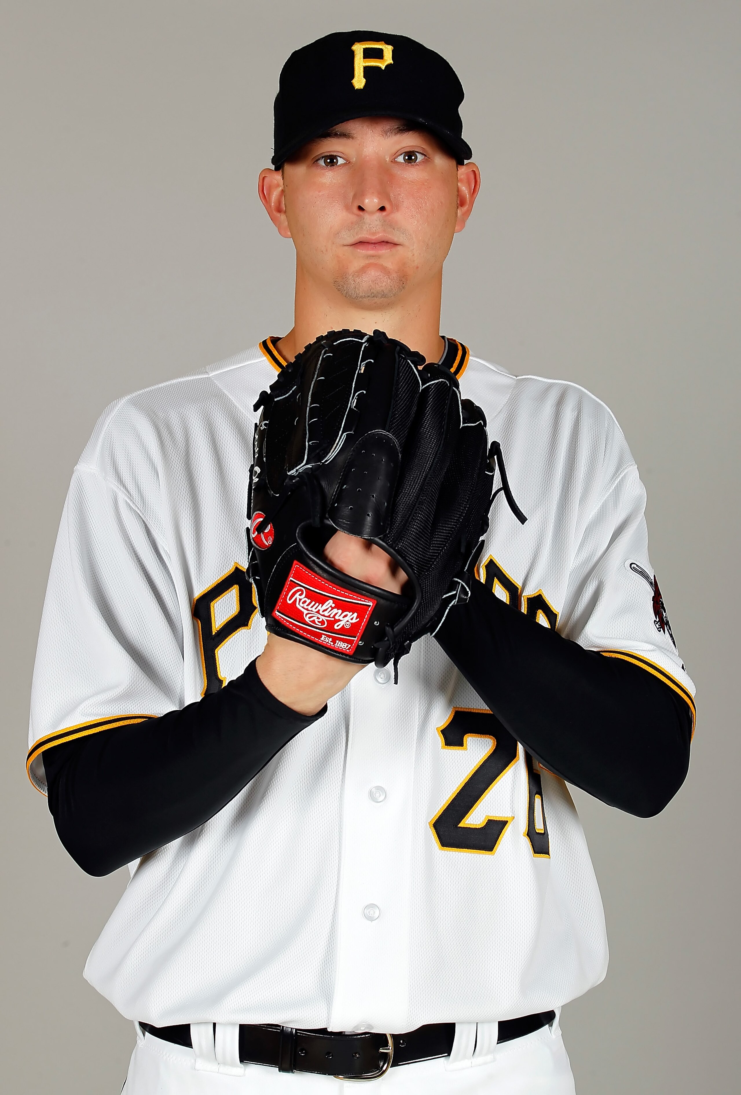 BRADENTON, FL - FEBRUARY 20:  Pitcher Scott Olsen #26 of the Pittsburgh Pirates poses for a photo during photo day at Pirate City on February 20, 2011 in Bradenton, Florida.  (Photo by J. Meric/Getty Images)
