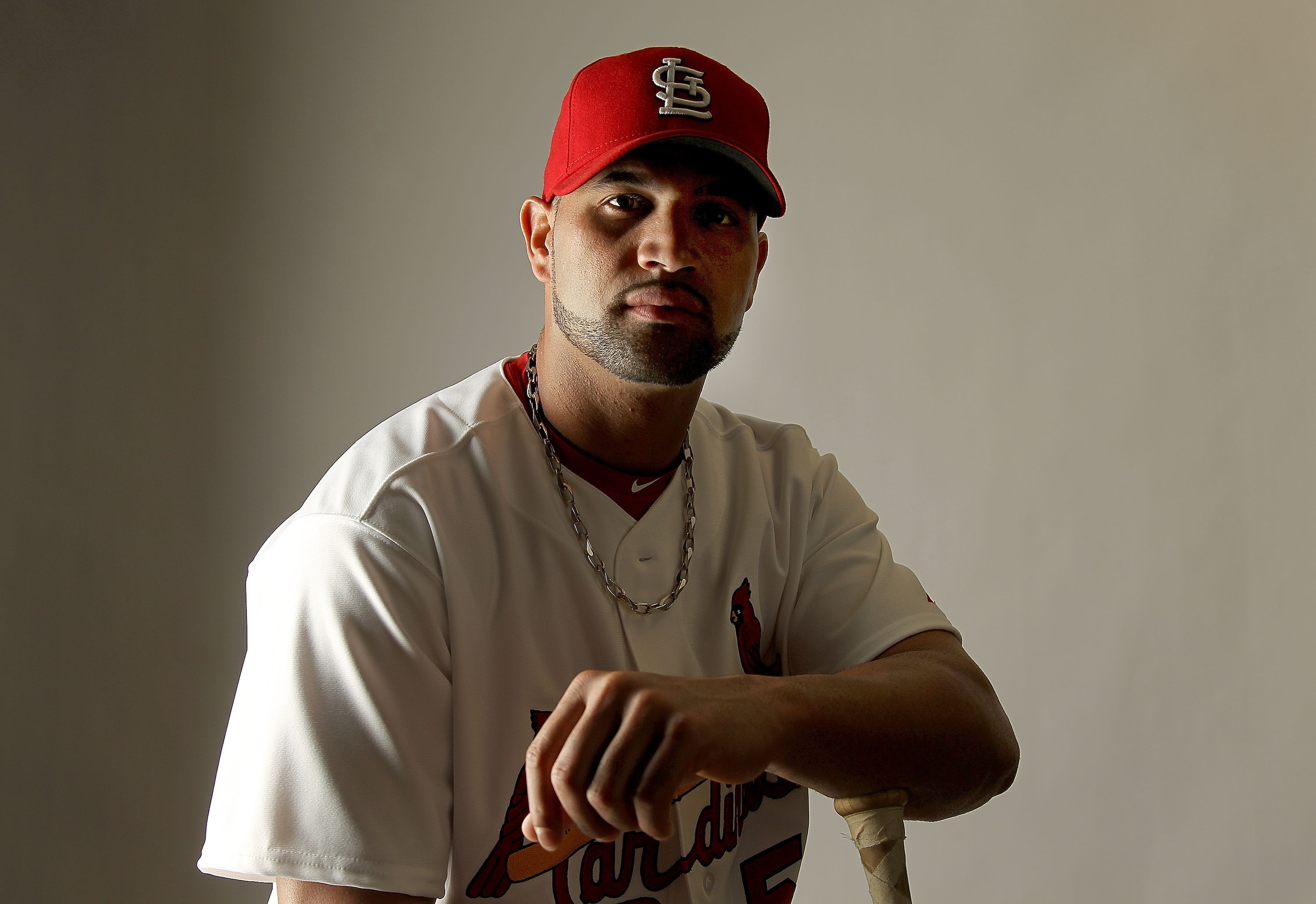 JUPITER, FL - FEBRUARY 24: Albert Pujols #5 of the St. Louis Cardinals poses for a portrait during Photo Day at Roger Dean Stadium on February 24, 2011 in Jupiter, Florida.  (Photo by Mike Ehrmann/Getty Images)