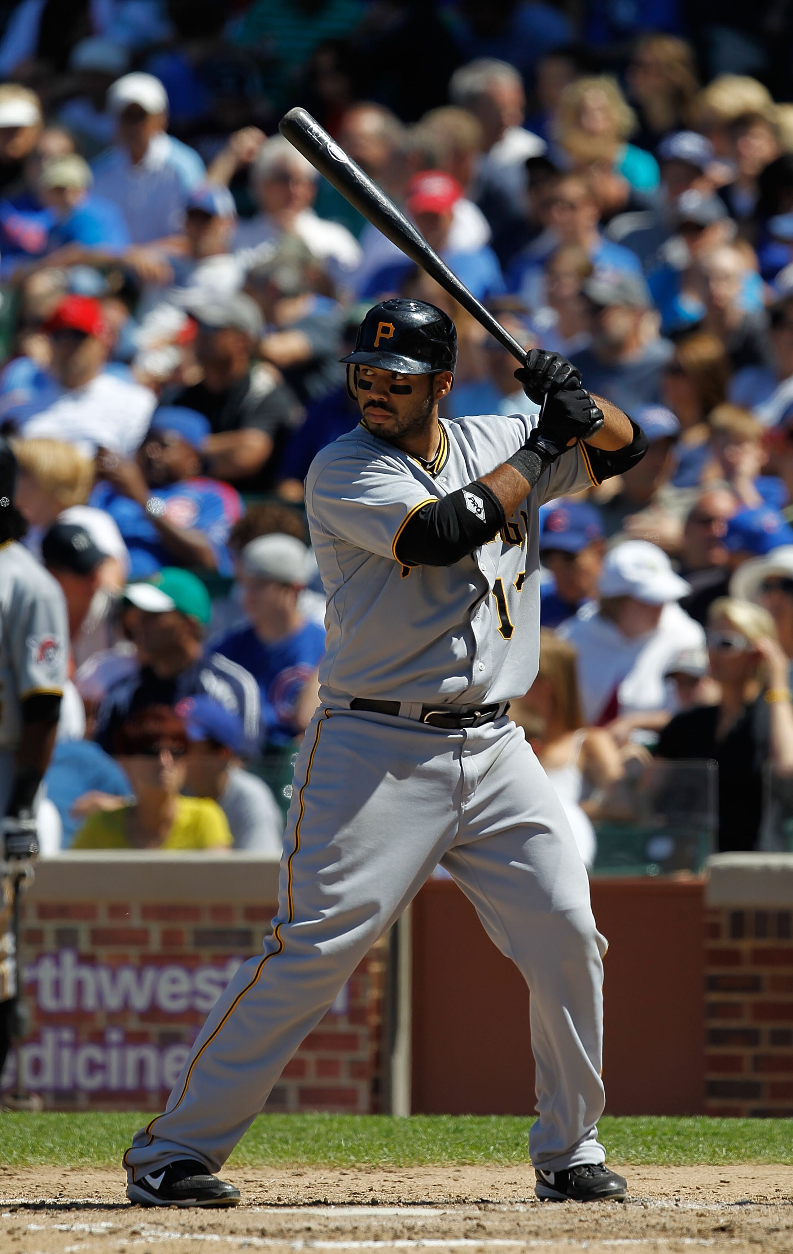 CHICAGO - JUNE 30: Pedro Alvarez #17 of the Pittsburgh Pirates prepares to bat against the Chicago Cubs at Wrigley Field on June 30, 2010 in Chicago, Illinois. The Pirates defeated the Cubs 2-0.  (Photo by Jonathan Daniel/Getty Images)