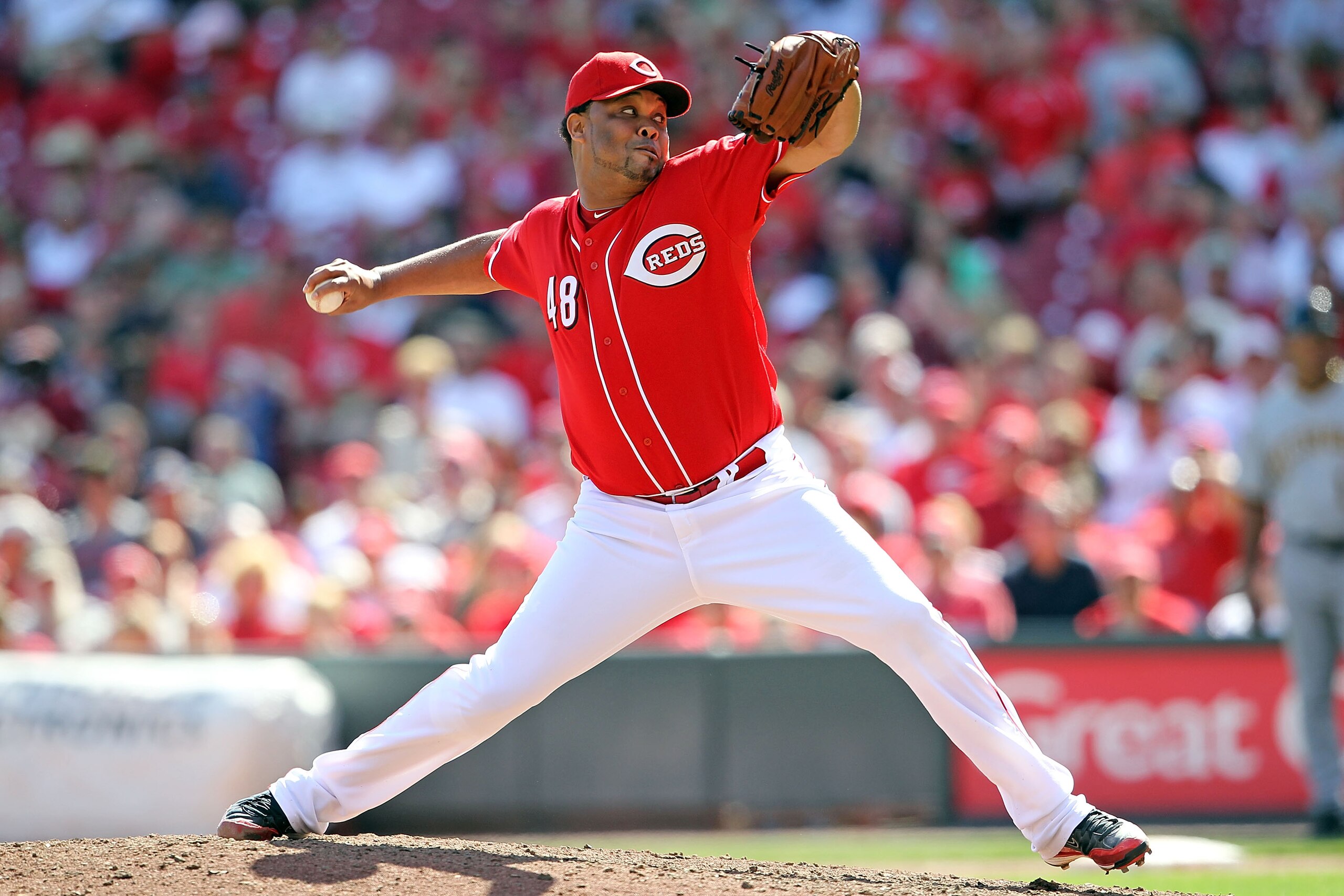 CINCINNATI - SEPTEMBER 12:  Francisco Cordero #48 of the Cincinnati Reds throws a pitch during the game against the Pittsburgh Pirates at Great American Ballpark on September 12, 2010 in Cincinnati, Ohio.  (Photo by Andy Lyons/Getty Images)