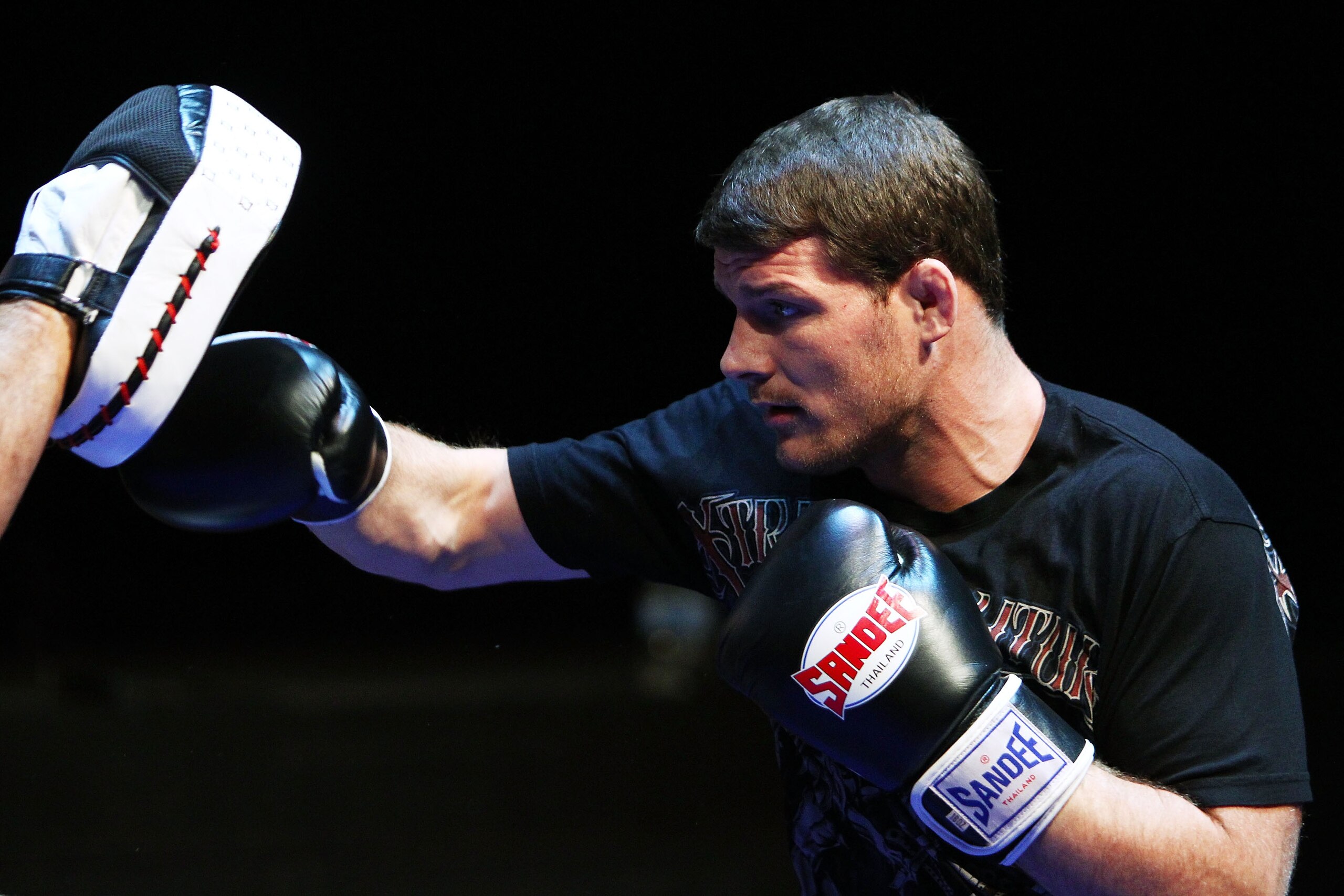 SYDNEY, AUSTRALIA - FEBRUARY 22:  Michael Bisping does some glove work during an Open Workout ahead of UFC Sydney 127 at Star City on February 22, 2011 in Sydney, Australia.  (Photo by Mark Nolan/Getty Images)